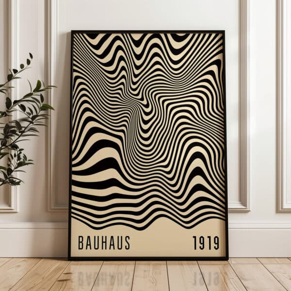 Bauhaus Style Wall Art, Retro Inspired MCM Mid Century Modern Geometric Art for Minimalist Home, Artistic Gift for Creative Friends