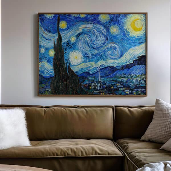 Vincent Van Gogh The Starry Night Fine Art Print, Classic Framed Wall Art for Home Decor, Timeless Artwork Gift for Weddings and Offices