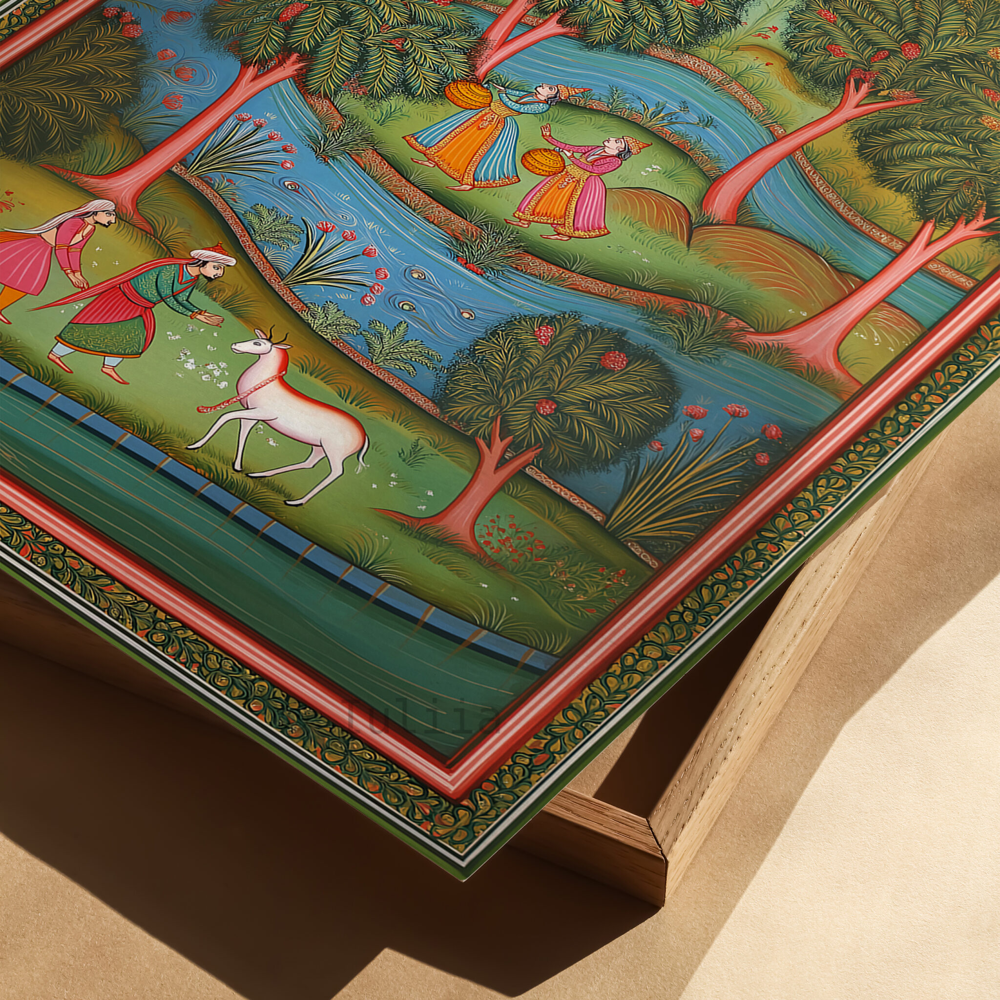 Indian Mughal Miniature Triptych, Traditional Folk Art Set of 3 Prints, India Heritage Artwork for Home Decor - photo #1