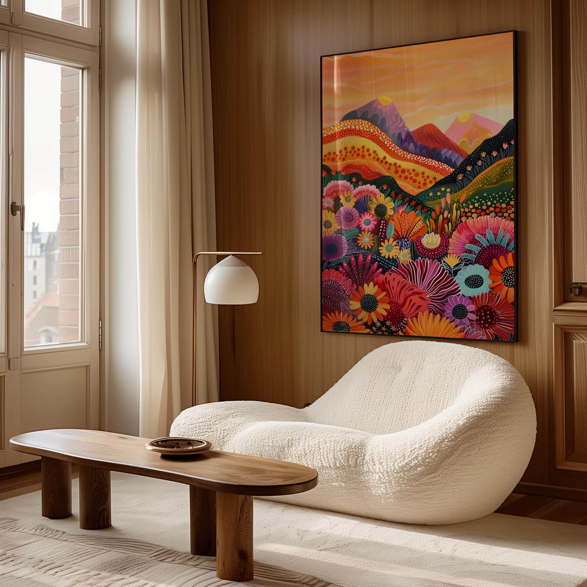 Maximalist Sunset Flower Field Print – Bold Abstract Landscape with Vibrant Florals, Rolling Hills Wall Decor and Colorful Dopamine-Inspired Nature Art - photo #6