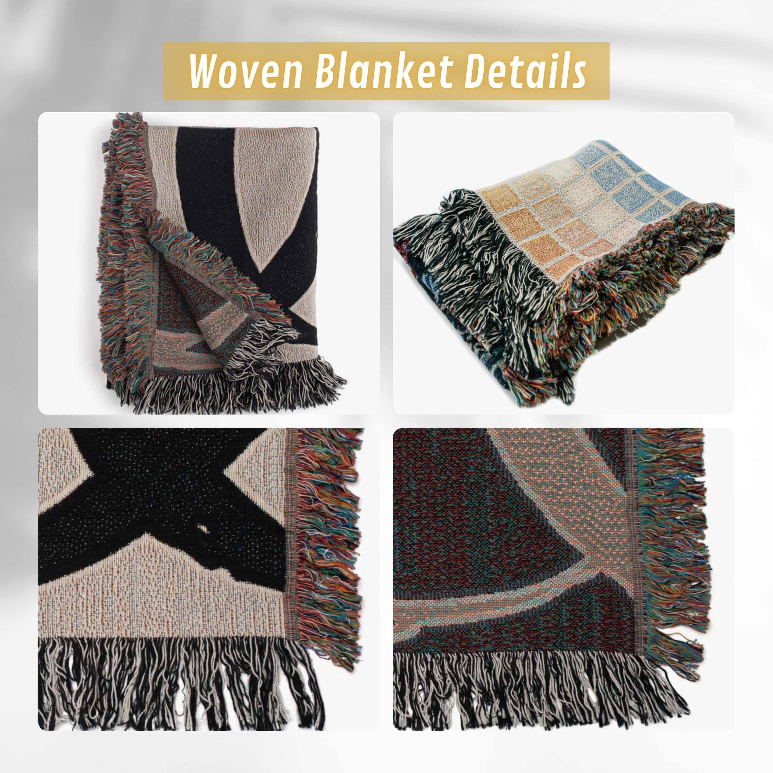 Southwestern Night Bloom Cactus Jacquard Blanket, Desert Flower Woven Throw Tapestry - photo #8