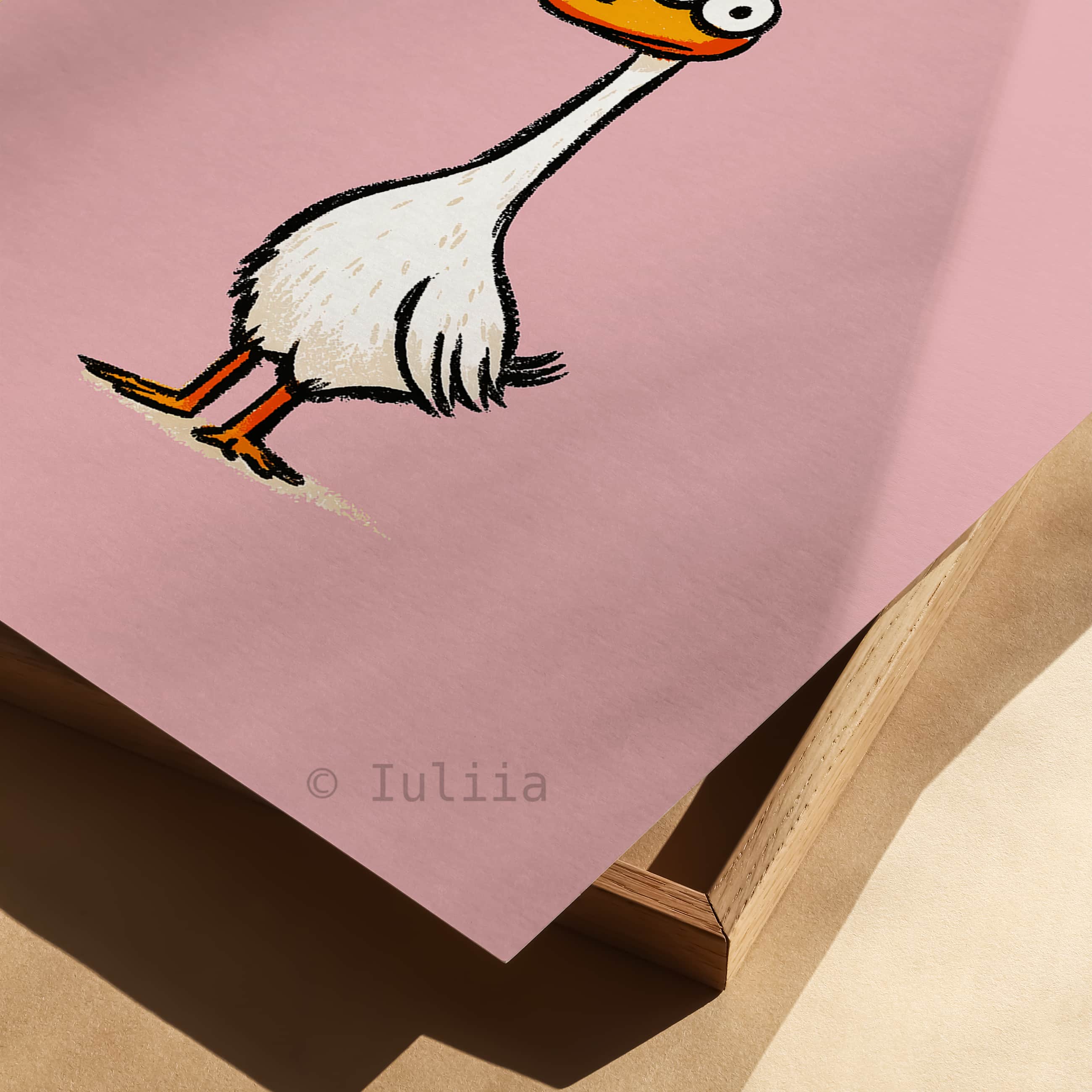 Loose Goose Wall Art Print, Funny Blush Pink Poster for Kitchen, Playroom or Kids Room, Whimsical Animal Decor for Dopamine and Trendy Interiors - photo #1