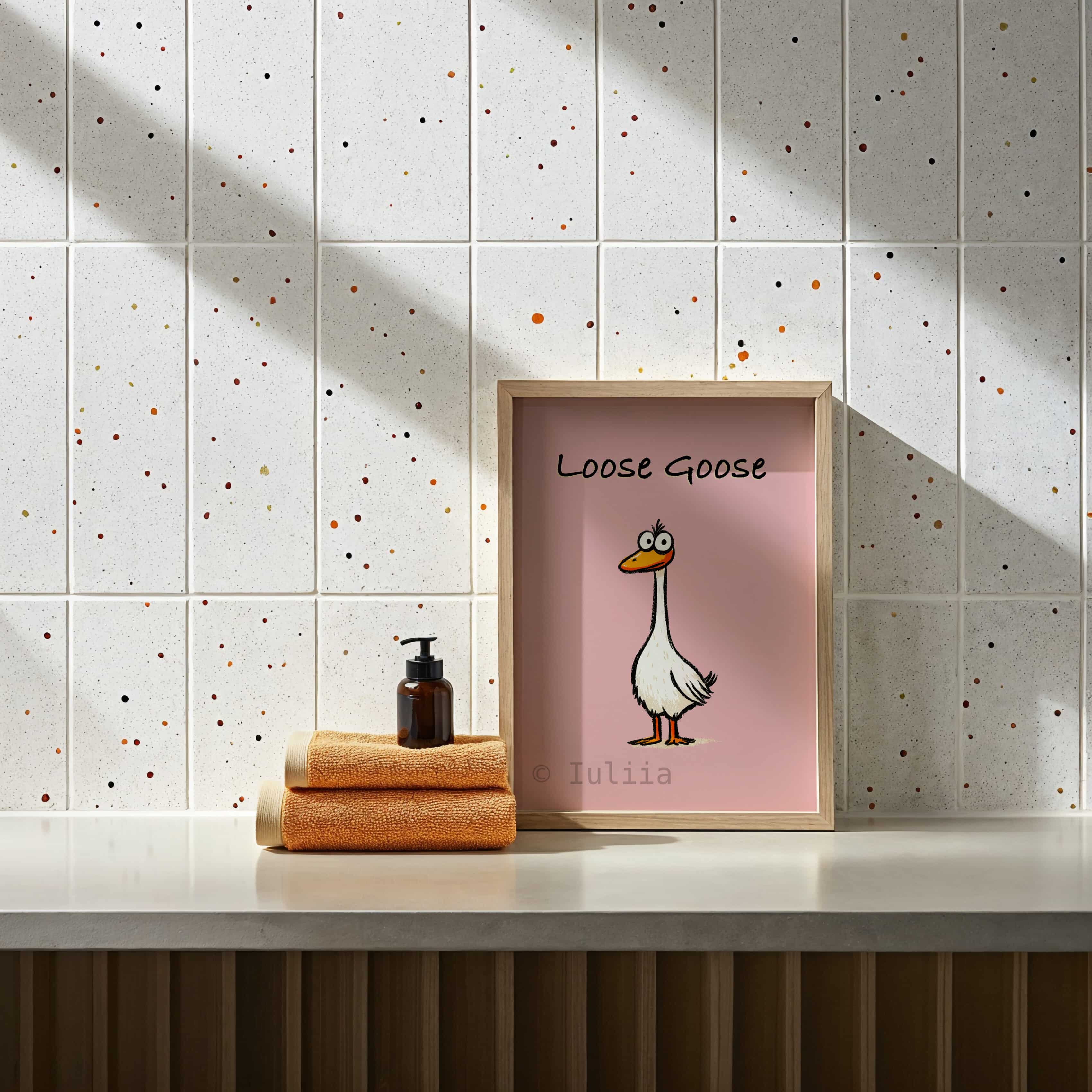 Loose Goose Wall Art Print, Funny Blush Pink Poster for Kitchen, Playroom or Kids Room, Whimsical Animal Decor for Dopamine and Trendy Interiors - photo #12