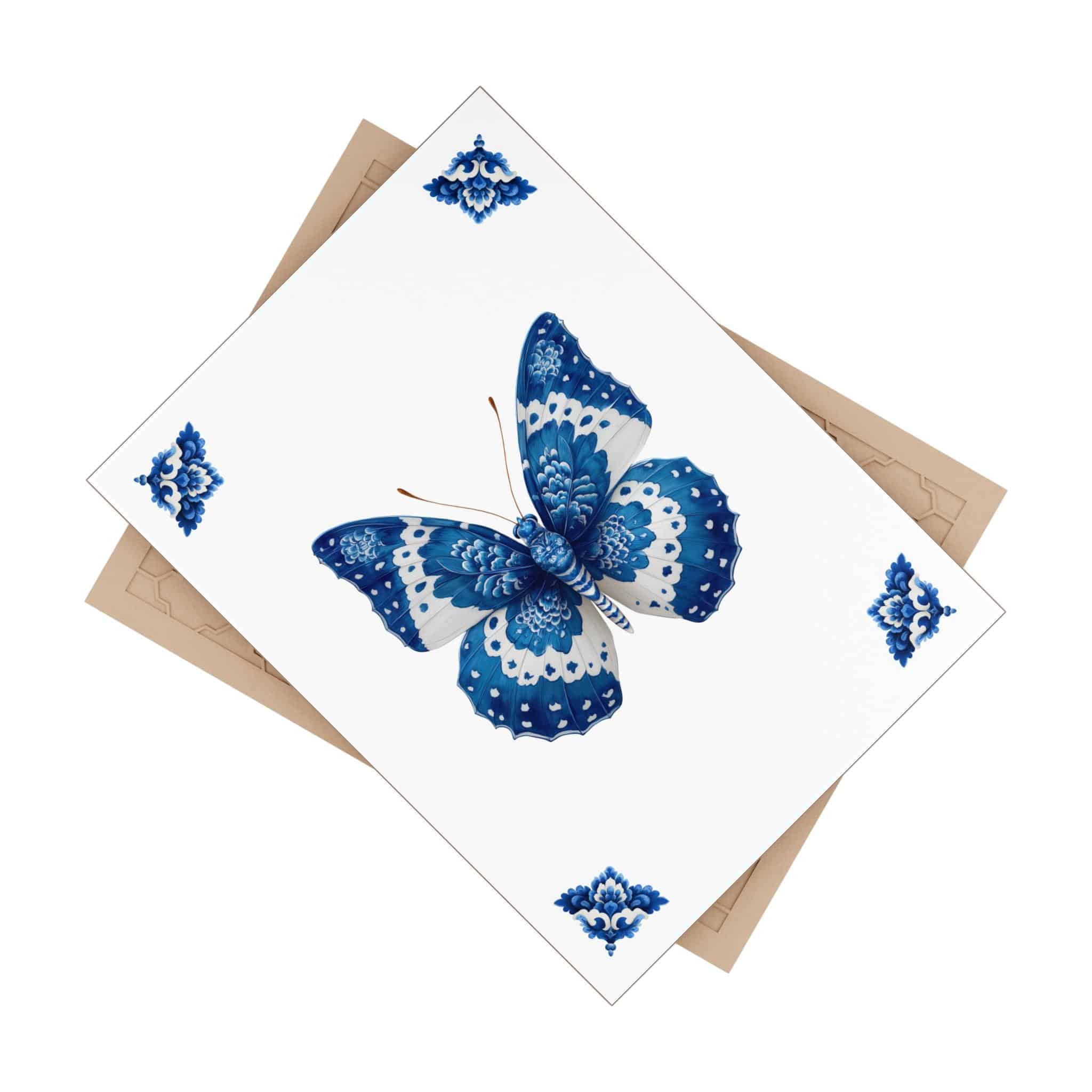 Azulejo Butterfly Ceramic Tile Decor – Blue & White Decorative Wall Accent for Coastal, Modern, or Cottage Interiors - photo #7