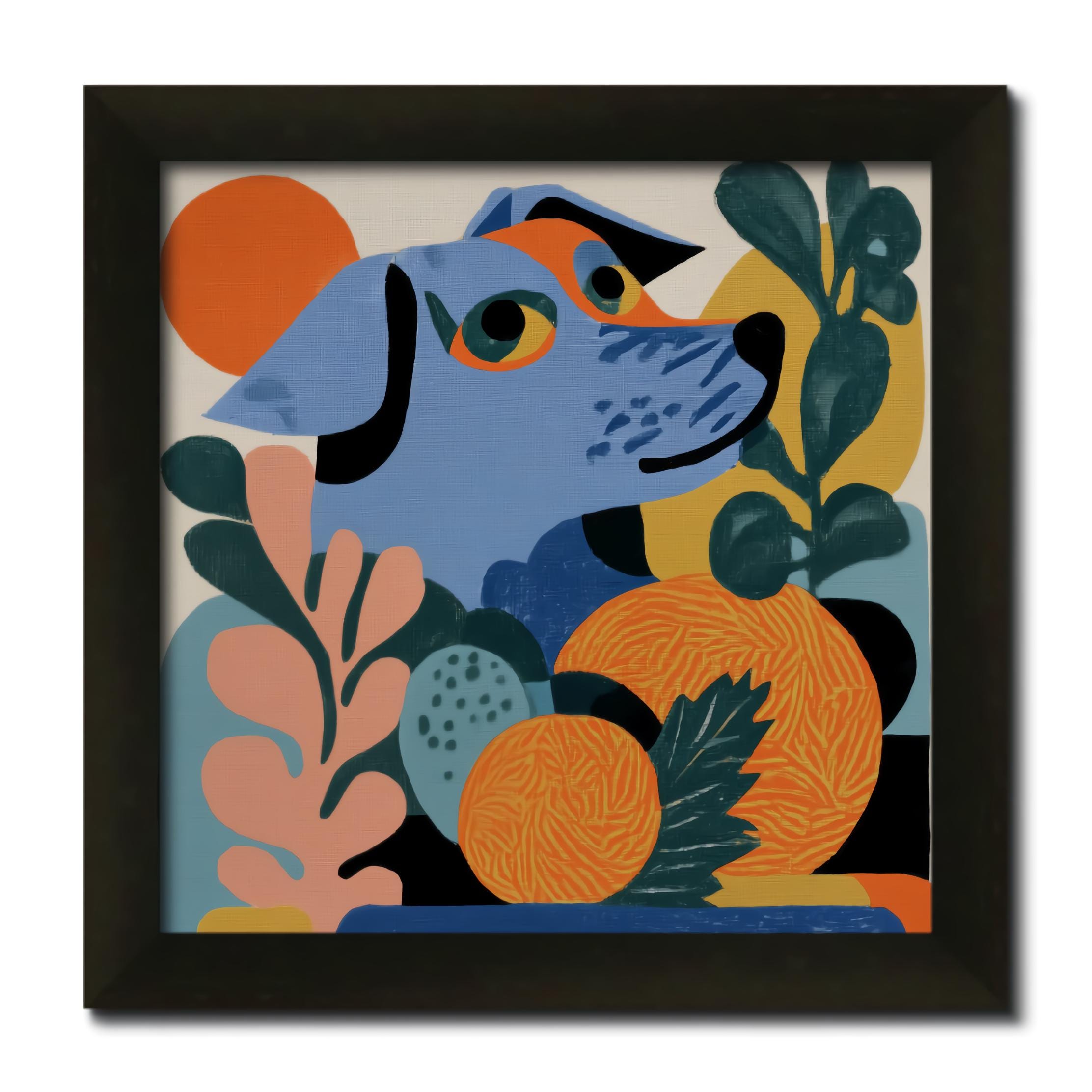 Modern Abstract Dog Ceramic Tile – Colorful Pet Art for Shelf or Desk Display – Contemporary Animal Decor Inspired by Mid-Century Design - photo #3