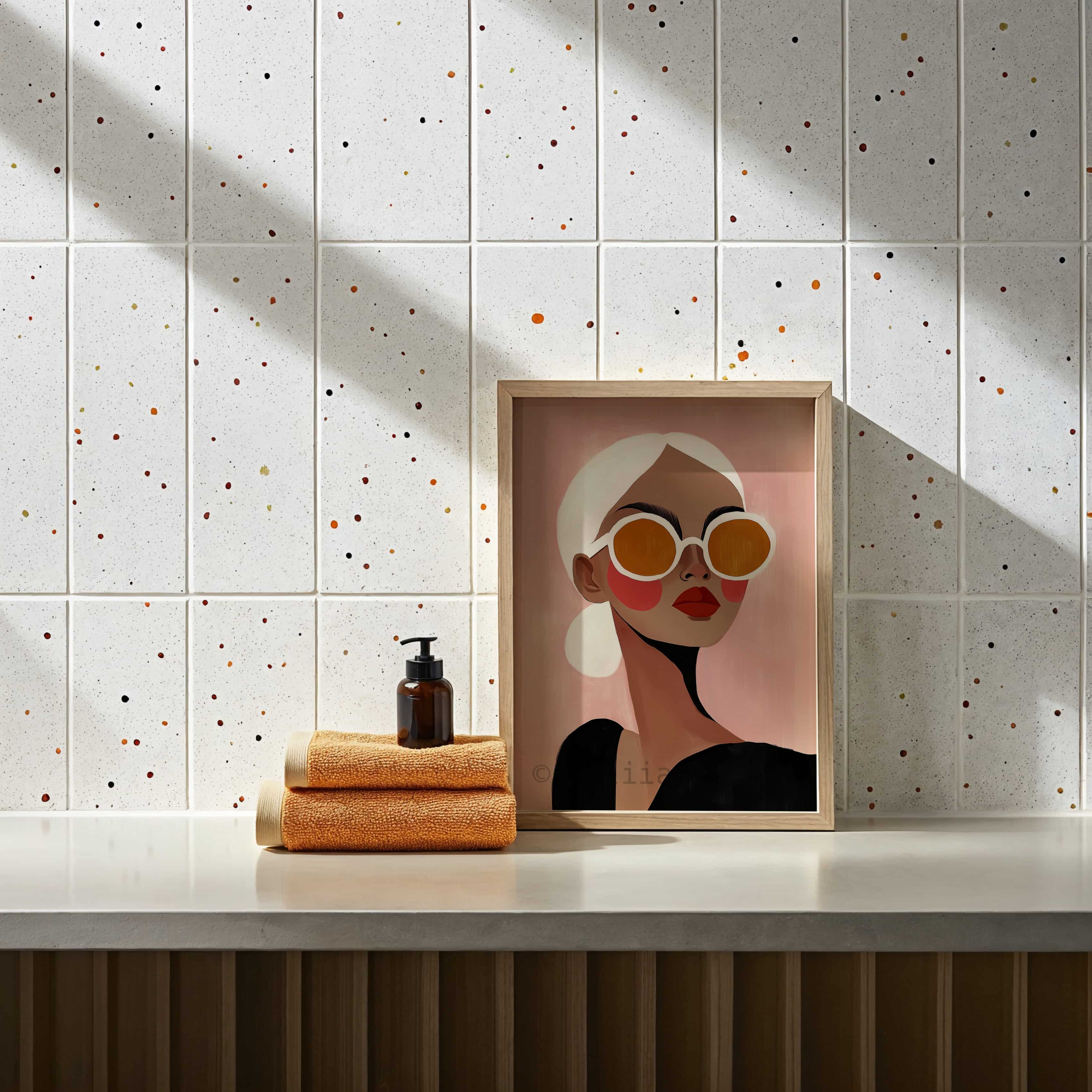 Sunglasses Wall Art Print, Minimal Feminine Portrait with Bold Shades, Chic Modern Decor Gift for Her Bedroom Living Room Interior - photo #11