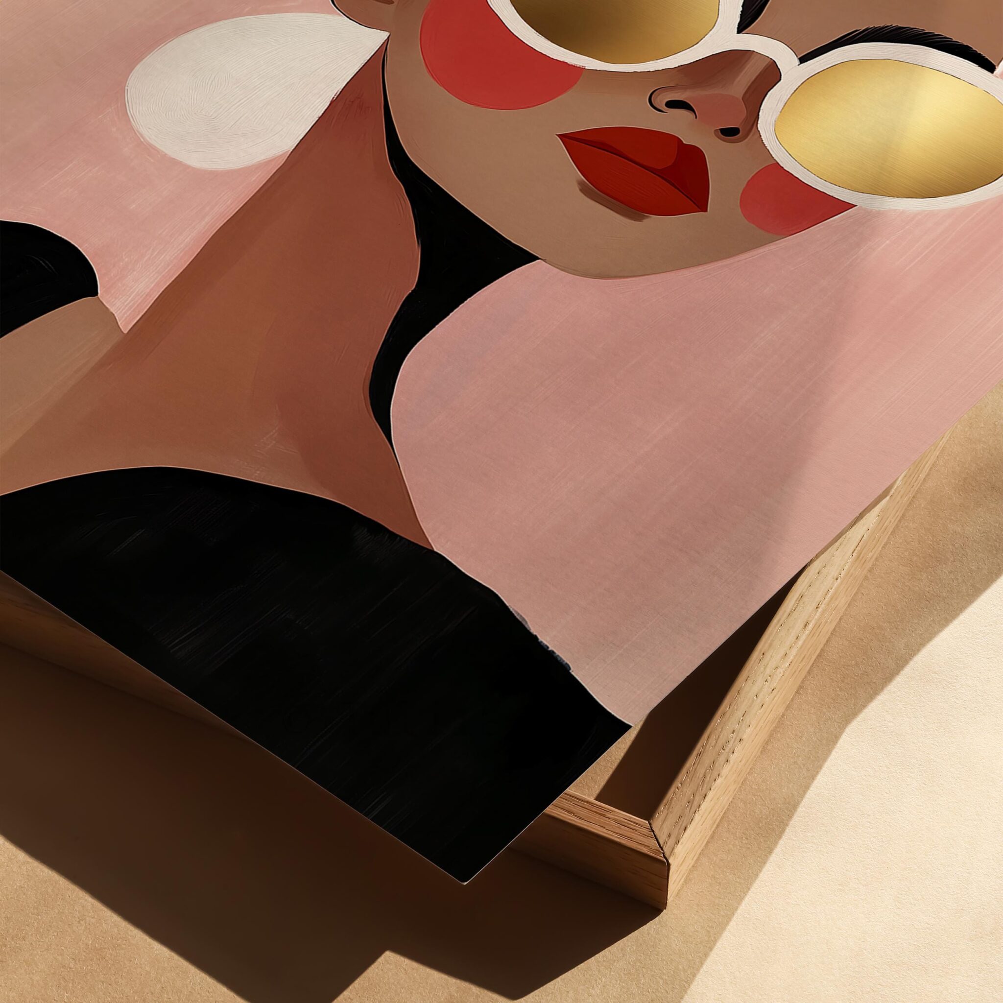 Fashion Illustration Print, Modern Woman Portrait Poster with Gold Sunglasses, Chic Editorial Wall Art for Bedroom or Dressing Room Decor - photo #7
