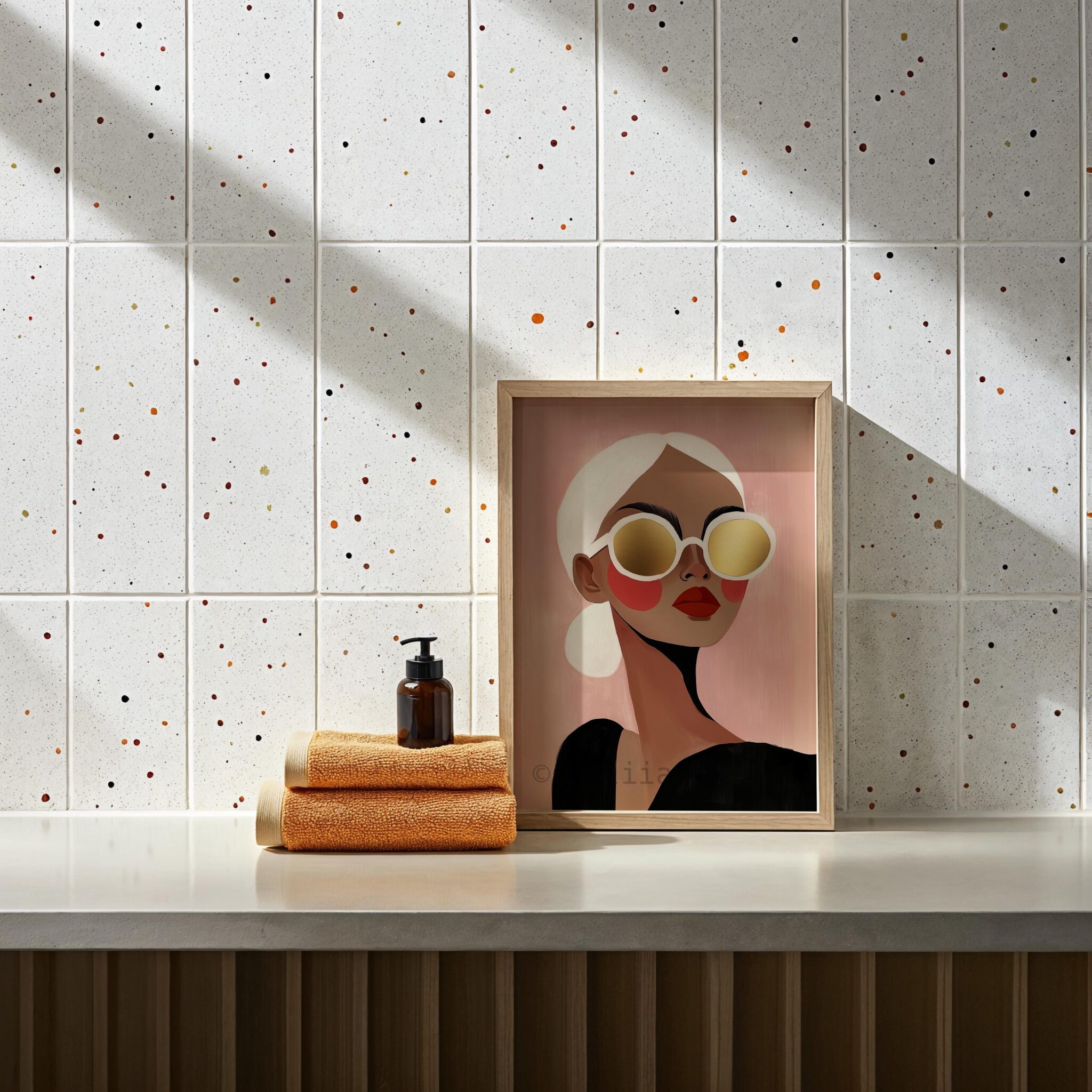 Fashion Illustration Print, Modern Woman Portrait Poster with Gold Sunglasses, Chic Editorial Wall Art for Bedroom or Dressing Room Decor - photo #12