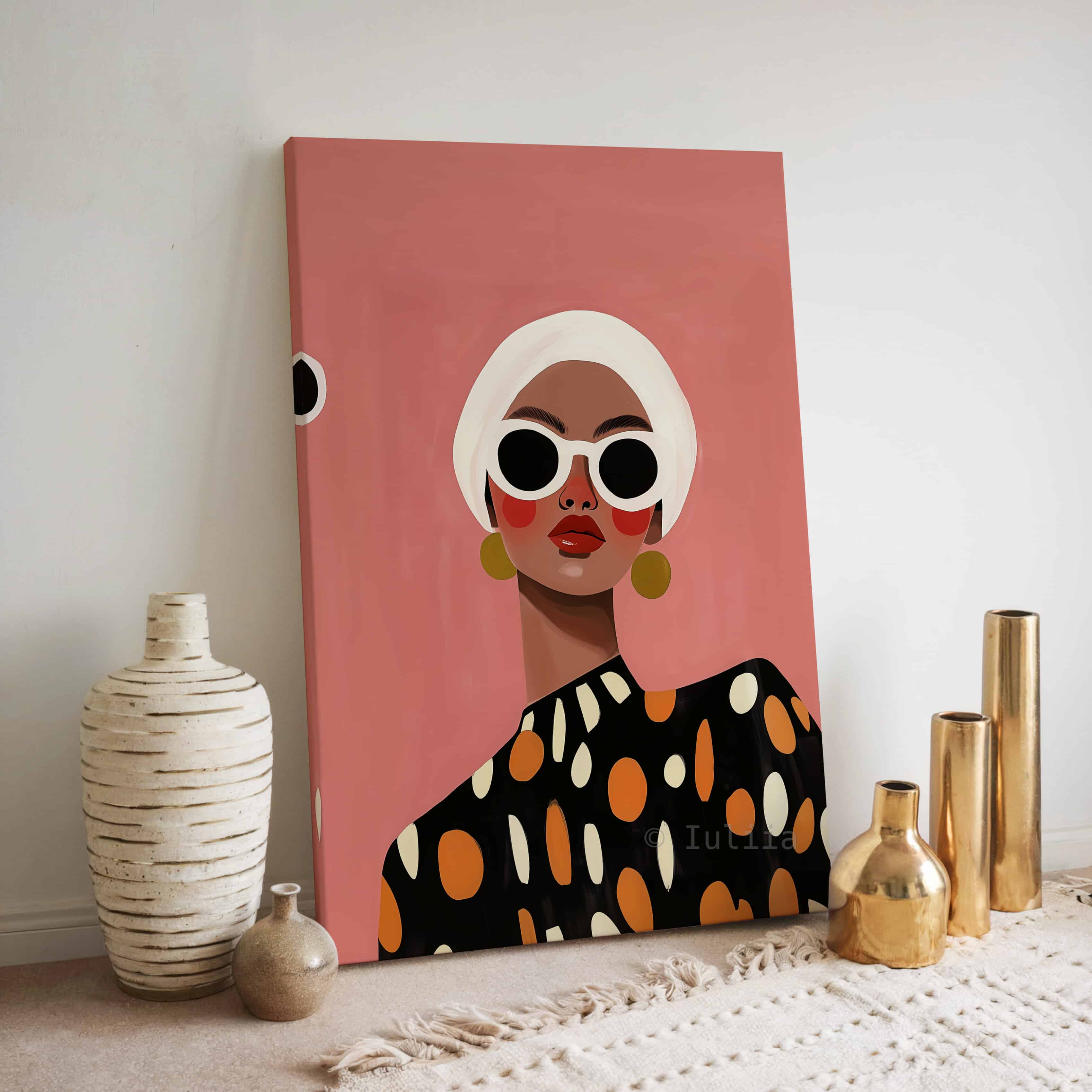 Gallery Wall Set of Three Canvas Prints with Modern Fashion Figures, Curated Art Arrangement for Living Room or Hallway Display - photo #11