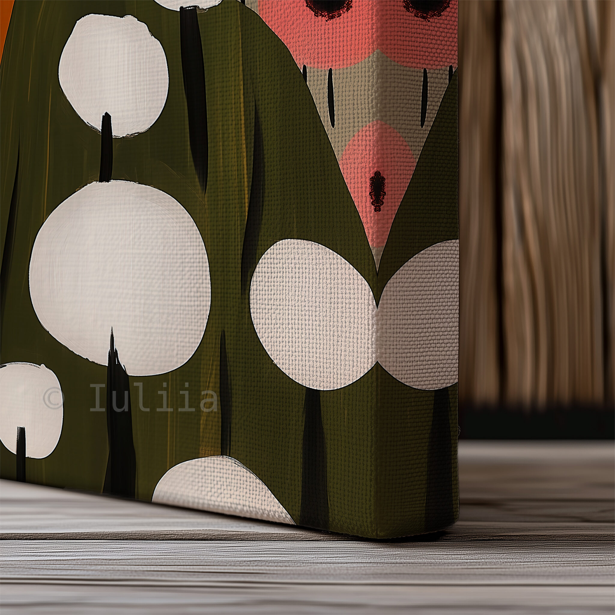 Botanical Woman Canvas, Soft Floral Feminine Wall Art with Pink Flowers and Olive Robe for Calm Bedroom Decor - photo #17