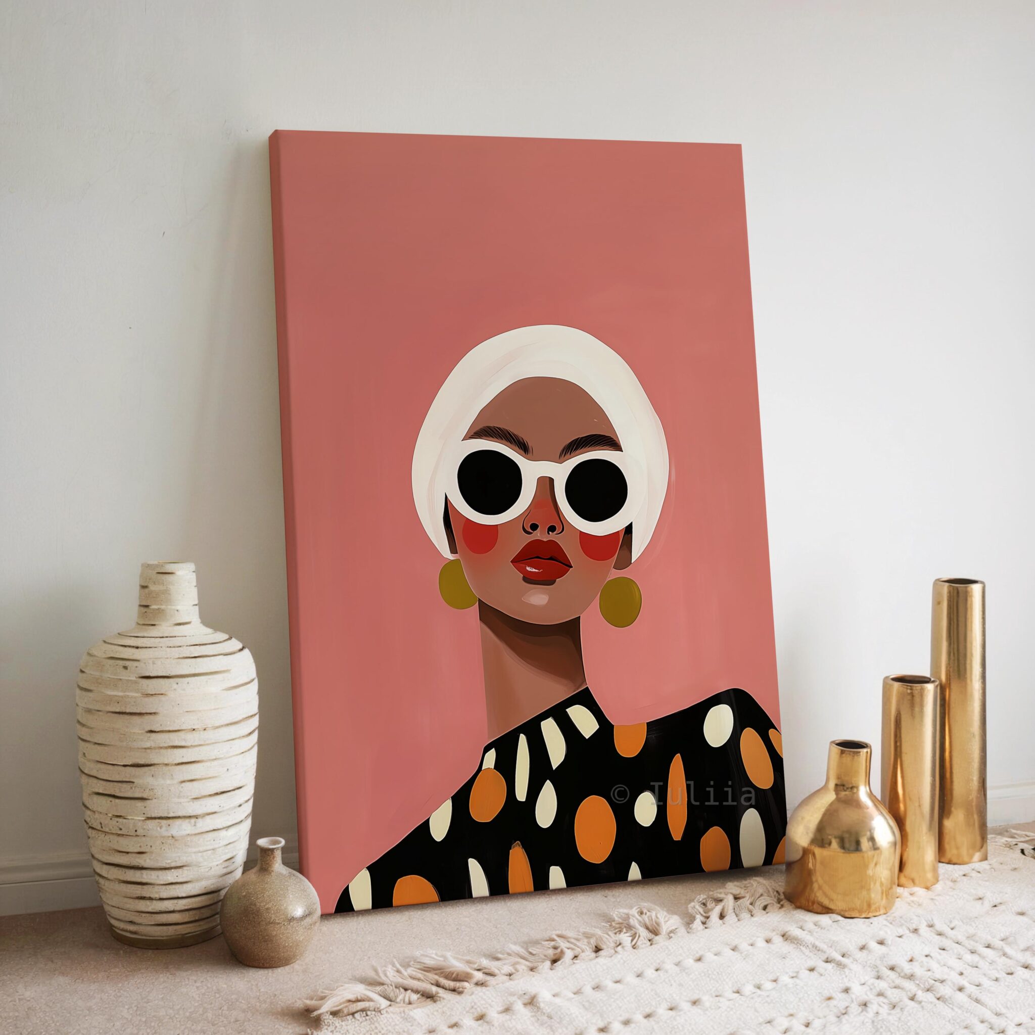 Colorful Wall Art Three Piece Canvas with Calla Lily Flowers and Modern Portrait, Bright Decorative Set for Creative Living Room Styling - photo #13