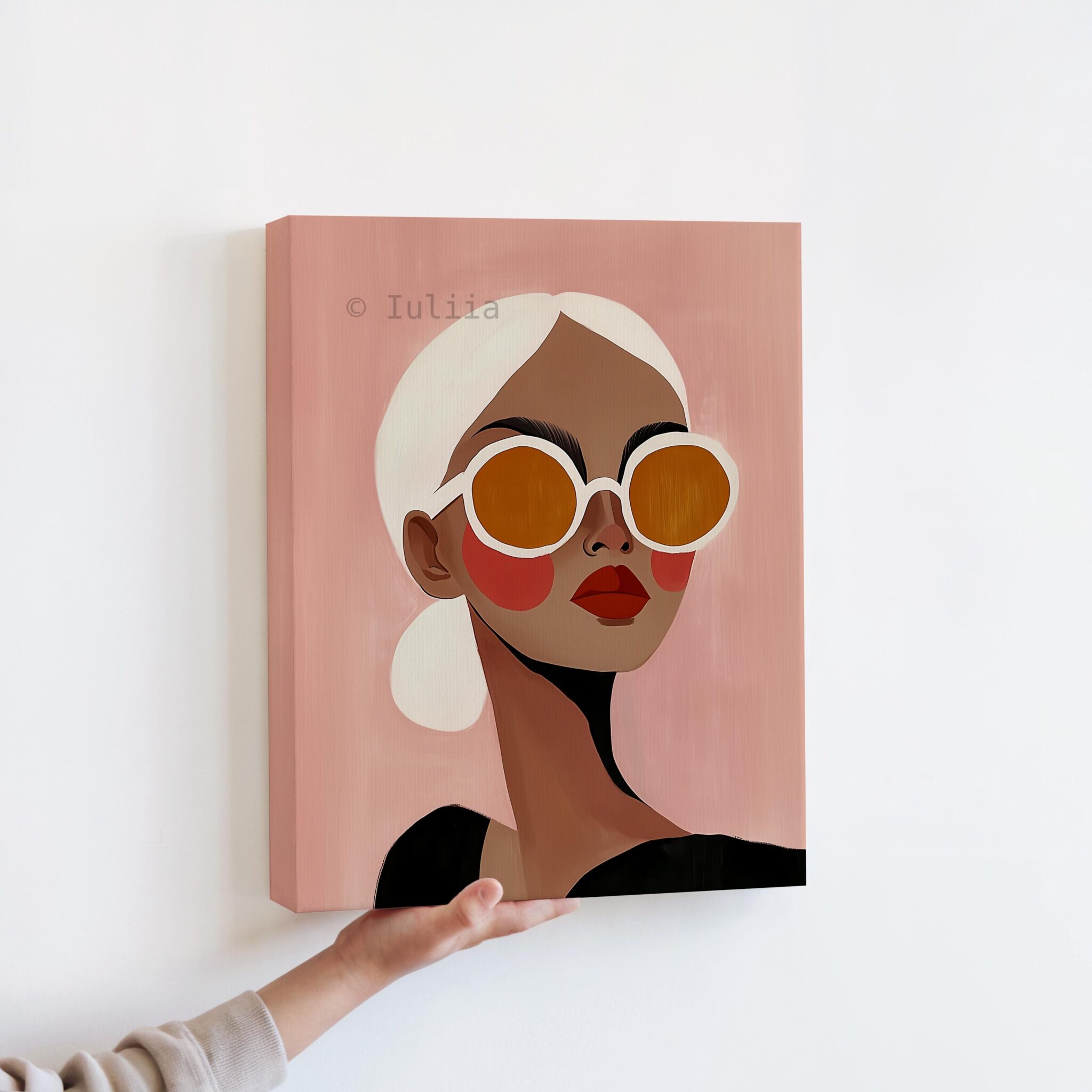 Fashion Canvas Art Three Panels Featuring Repeated Female Portrait in Modern Editorial Style for Chic Bedroom and Stylish Interior Spaces - photo #10