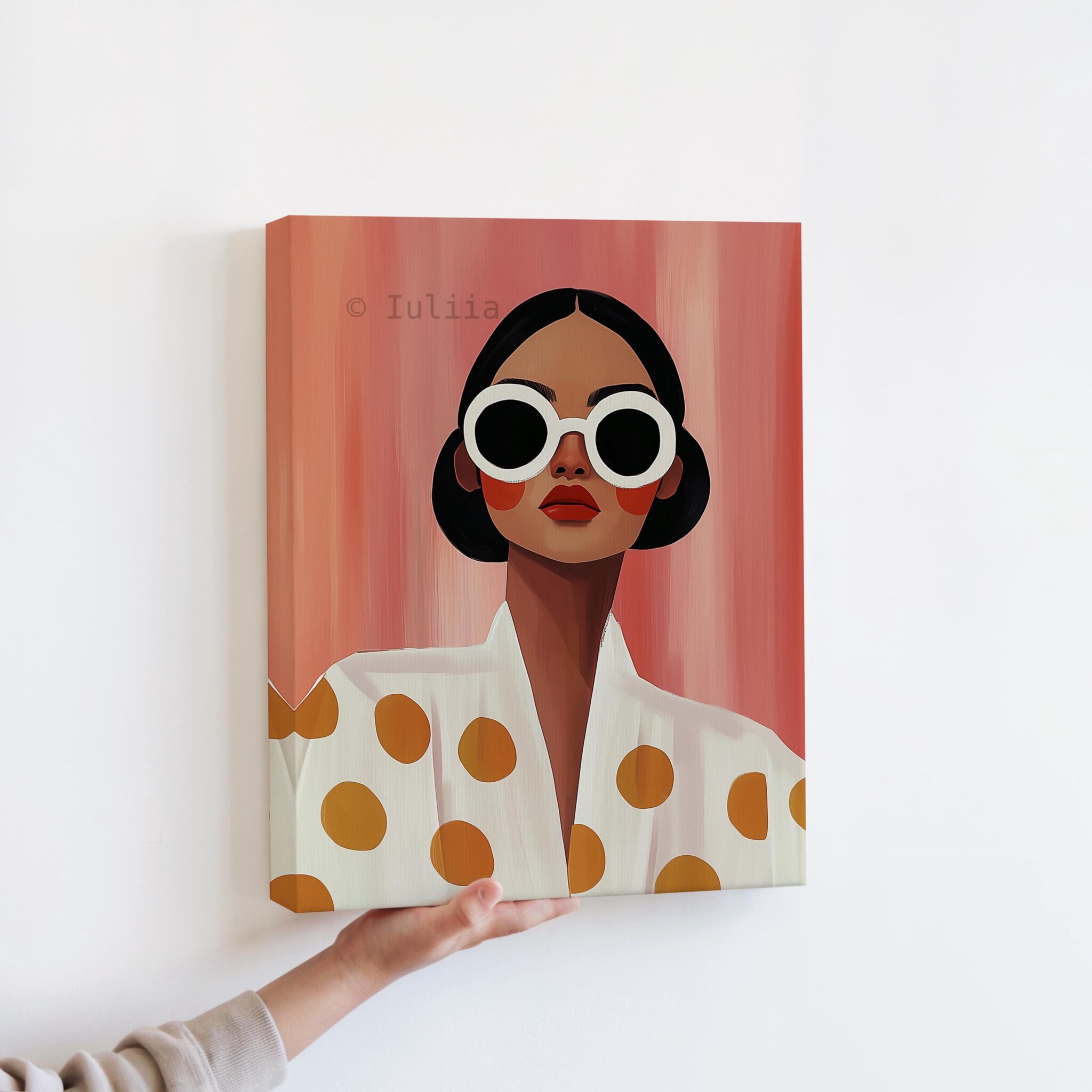 Fashion Wall Art Canvas Set of 3, Modern Woman Portrait Triptych with Bold Colors, Editorial Style Decor for Living Room or Bedroom - photo #10