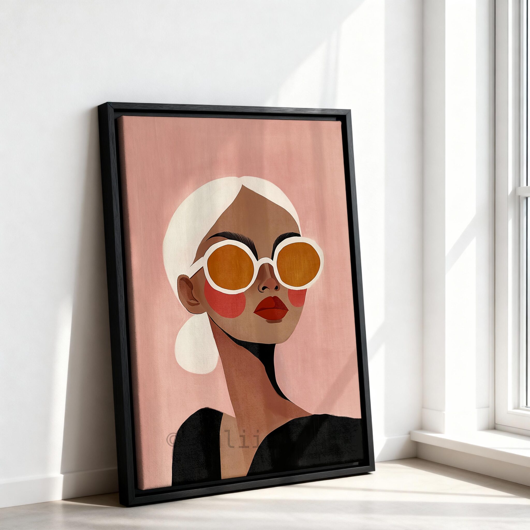 Fashion Canvas Art Three Panels Featuring Repeated Female Portrait in Modern Editorial Style for Chic Bedroom and Stylish Interior Spaces - photo #11