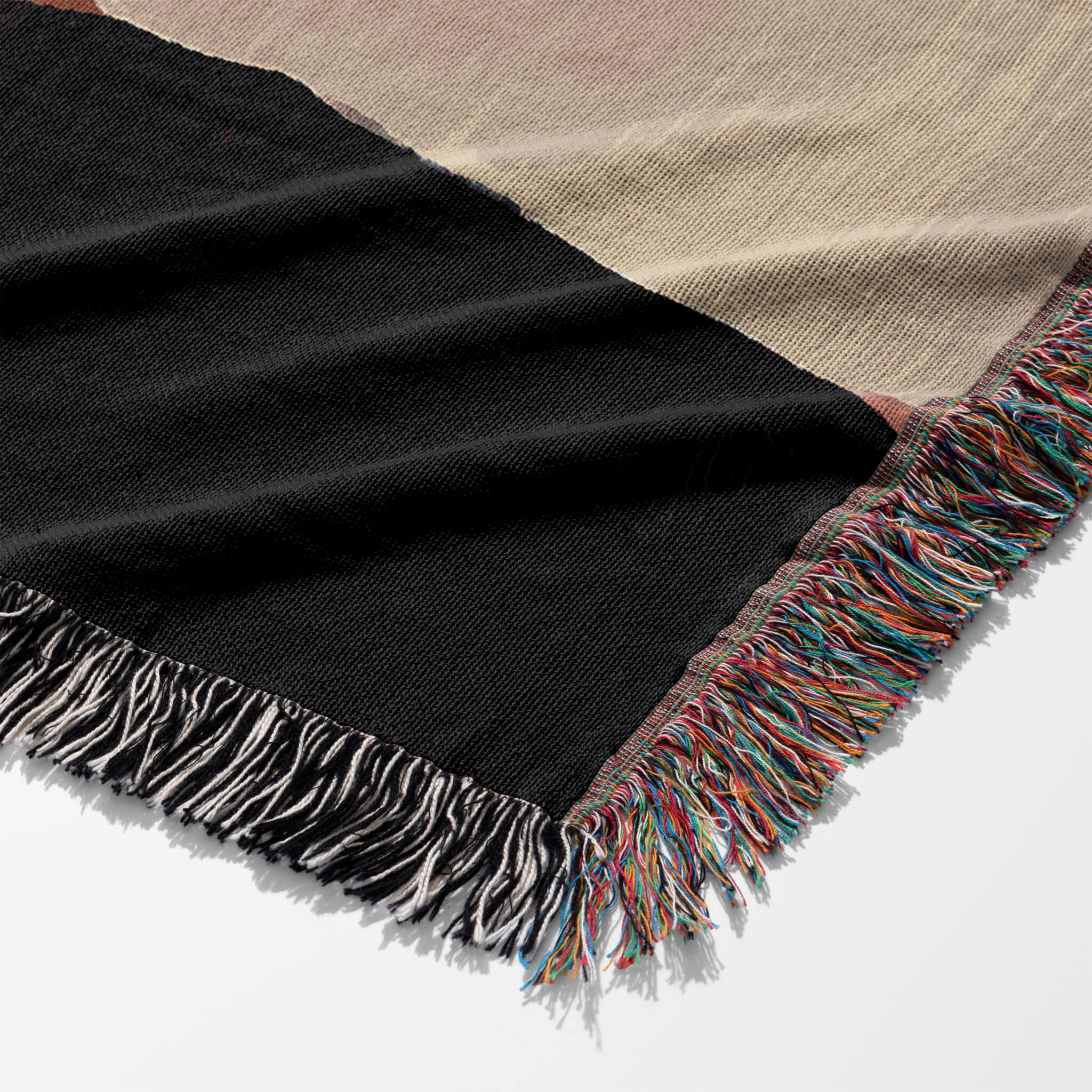 Fashion Throw Blanket Jacquard Woven Cotton, Editorial Woman Portrait, Modern Textile Art for Chic Bedroom Living Room Decor - photo #4