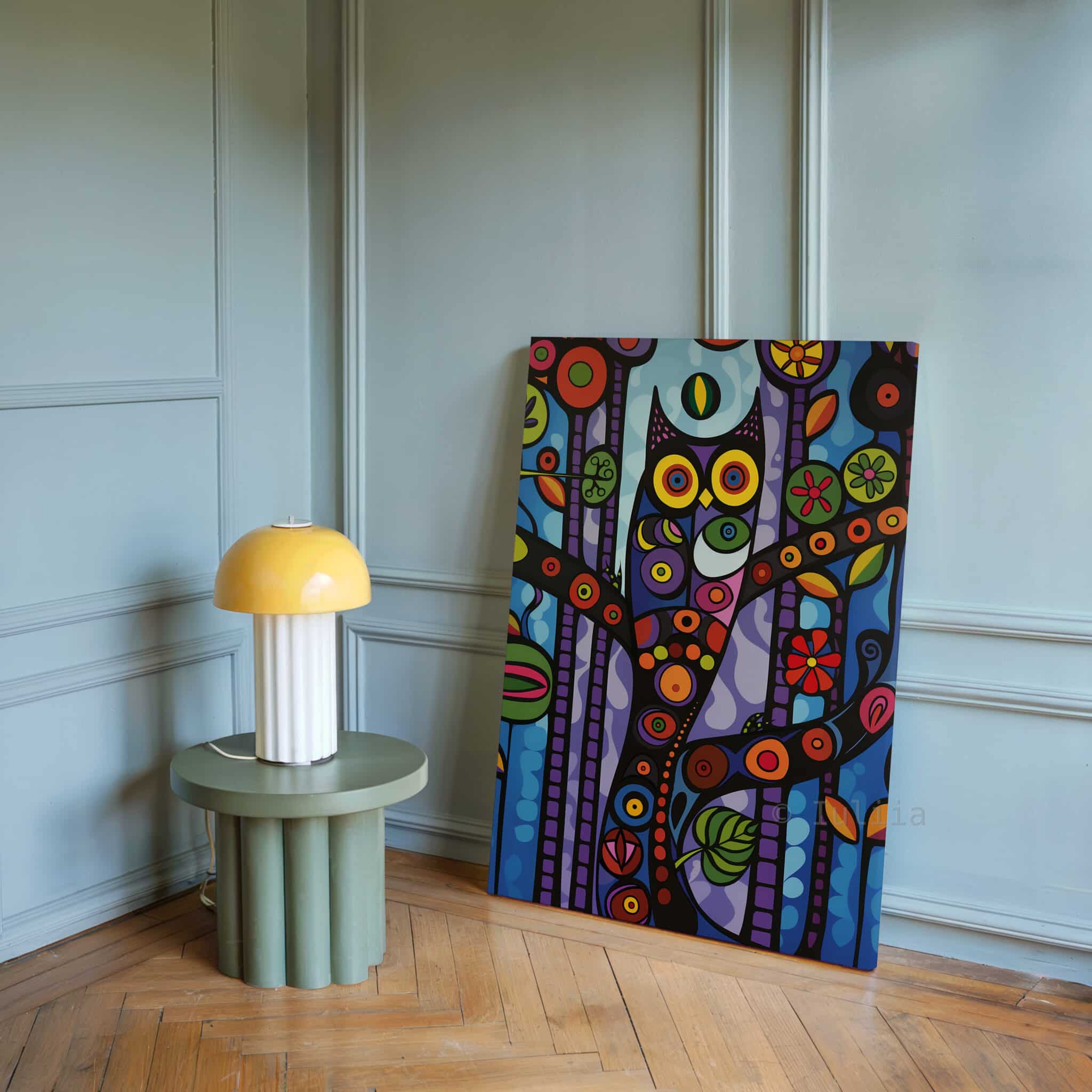 Wisdom Owl Print on Canvas Colorful Forest Owl Artwork, Symbolic Woodland Bird Decor, Nature Inspired Wall Art - photo #17