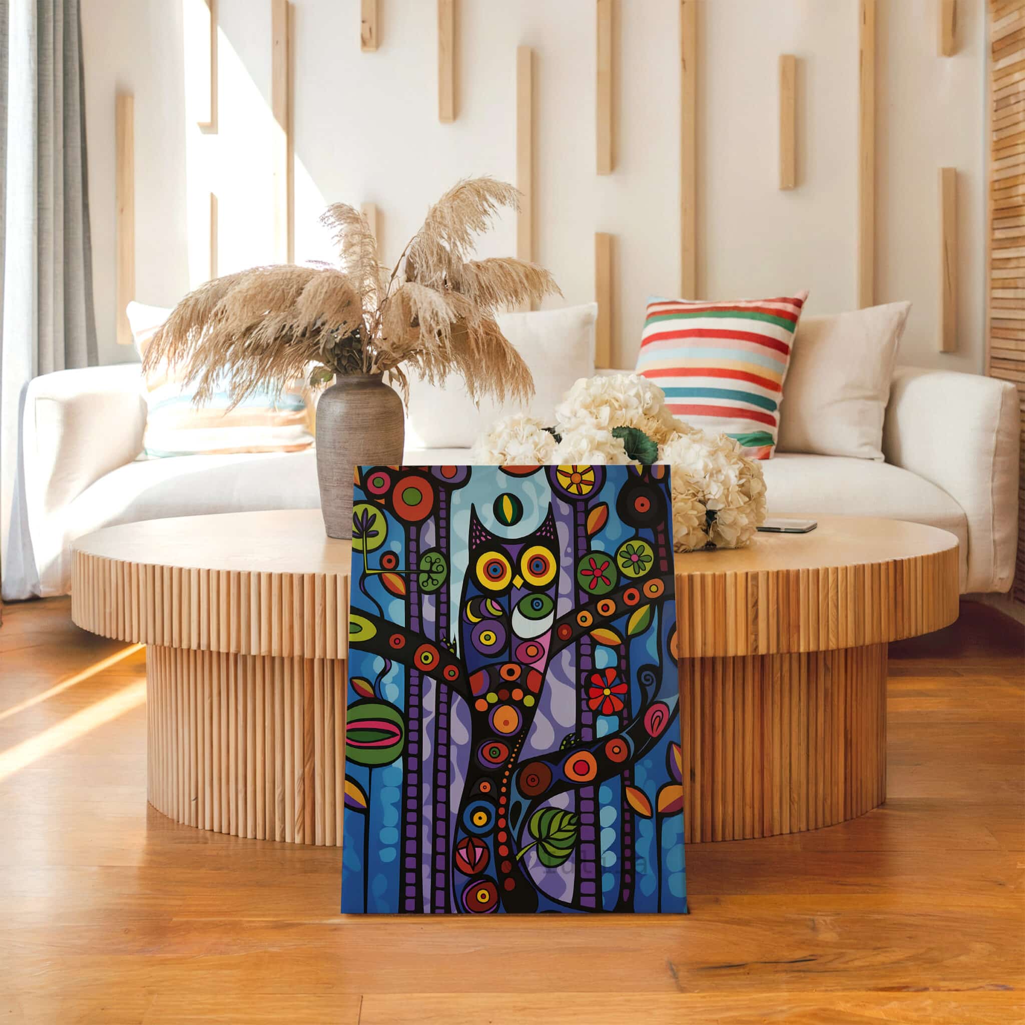 Wisdom Owl Print on Canvas Colorful Forest Owl Artwork, Symbolic Woodland Bird Decor, Nature Inspired Wall Art - photo #10
