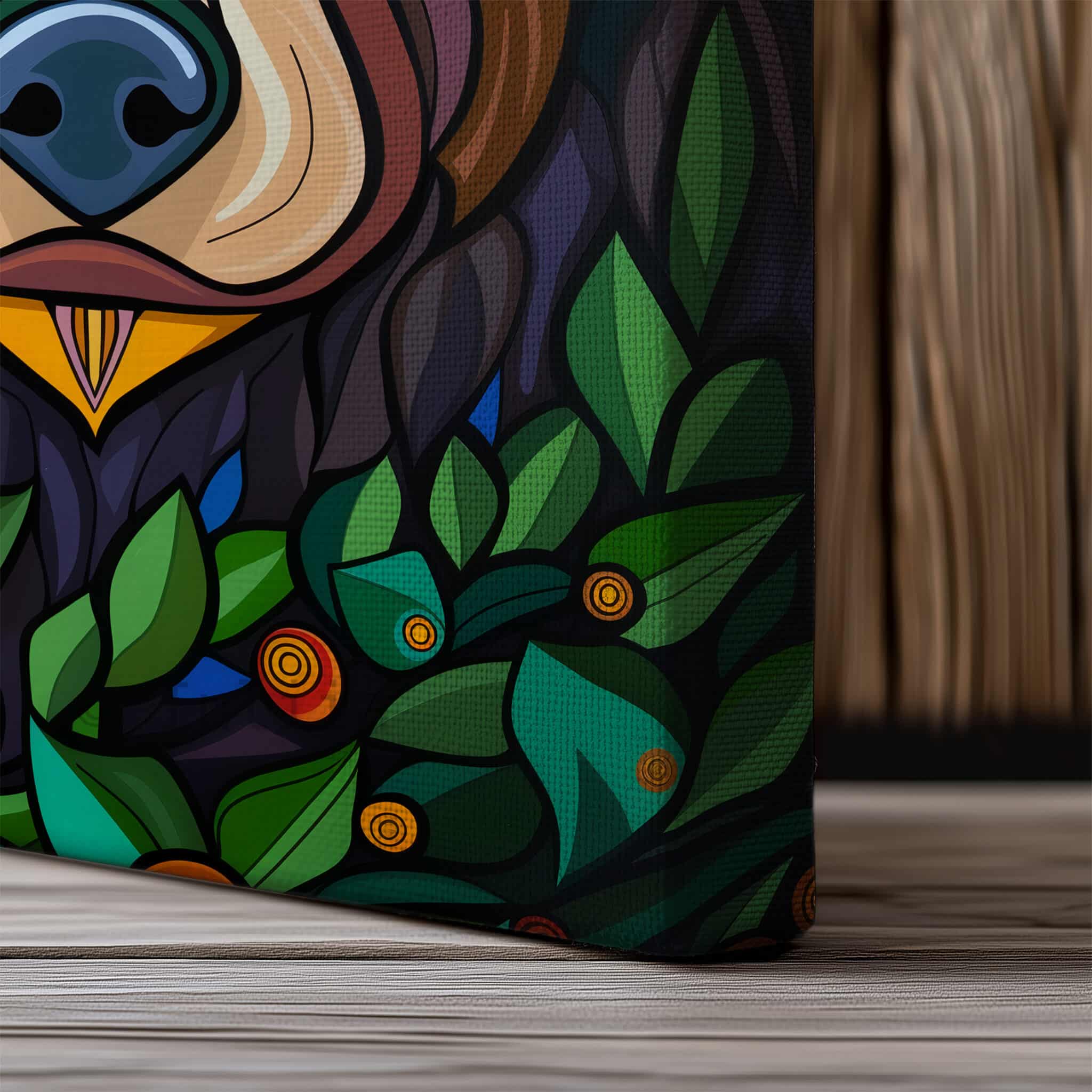 Woodland Bear Canvas Wall Art Forest Animal Framed Artwork, Colorful Wildlife Portrait, Nature Inspired Lodge Decor - photo #19