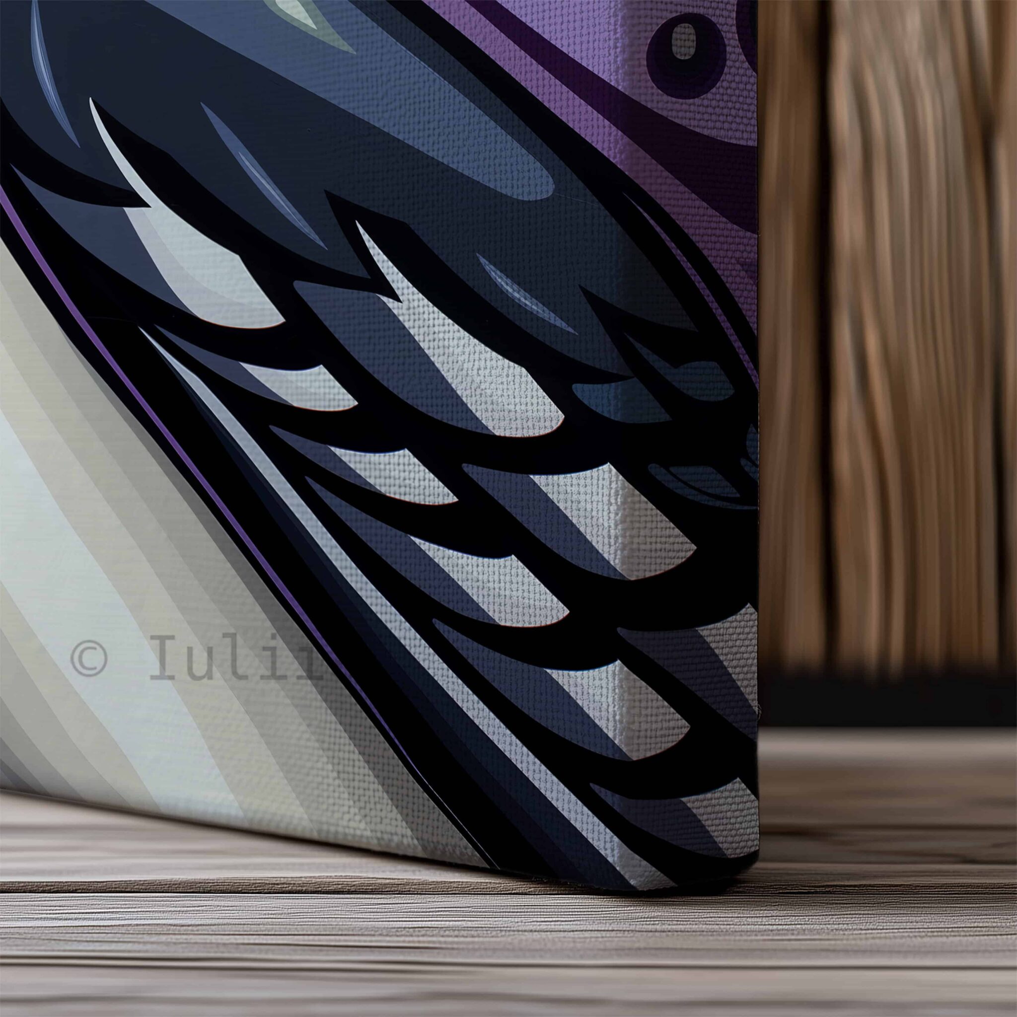 Magpie Bird Print, Canadian Wilderness Wildlife Portrait Decor, Purple Nature Artwork, Colorful Statement Canvas Wall Piece - photo #19