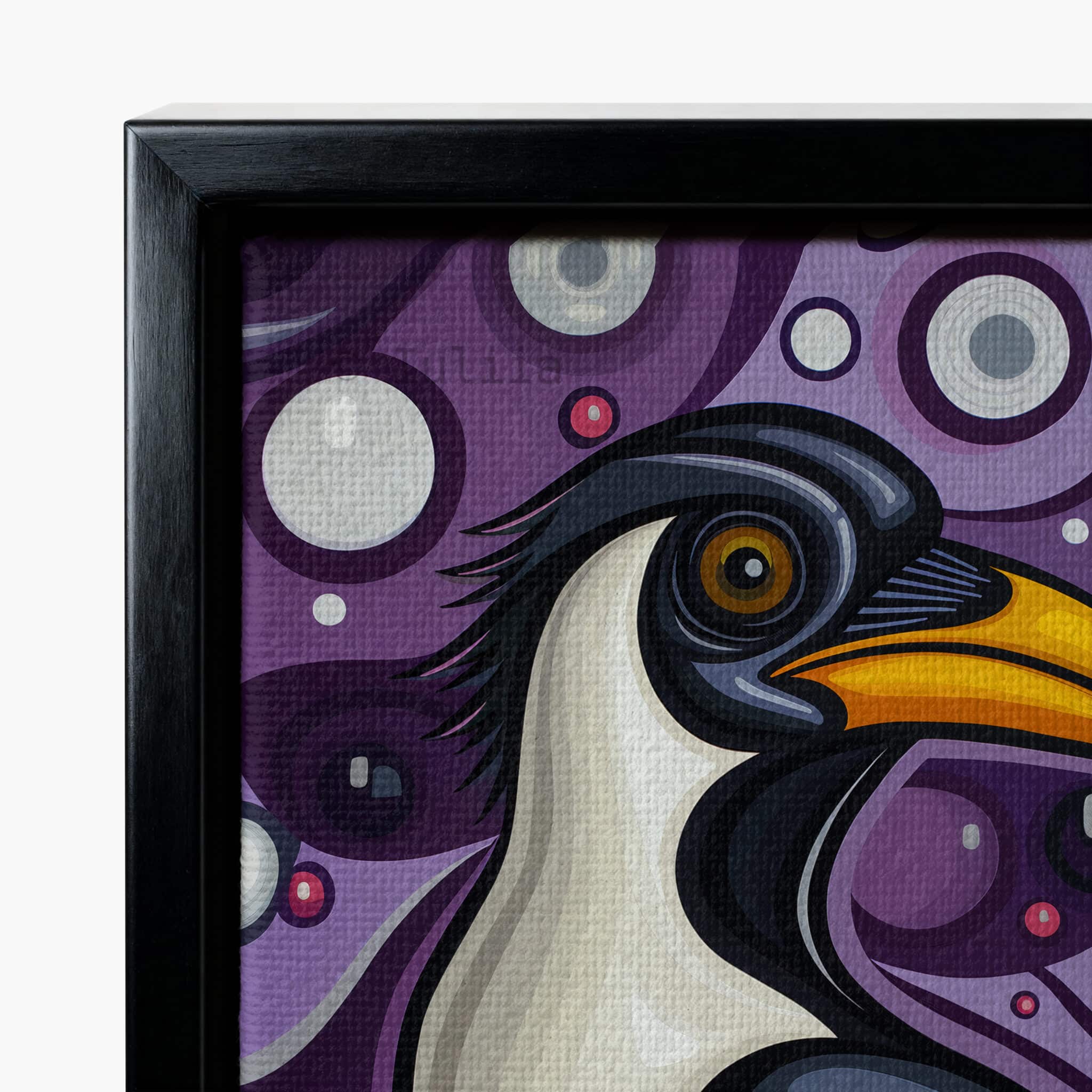 Magpie Bird Print, Canadian Wilderness Wildlife Portrait Decor, Purple Nature Artwork, Colorful Statement Canvas Wall Piece - photo #6