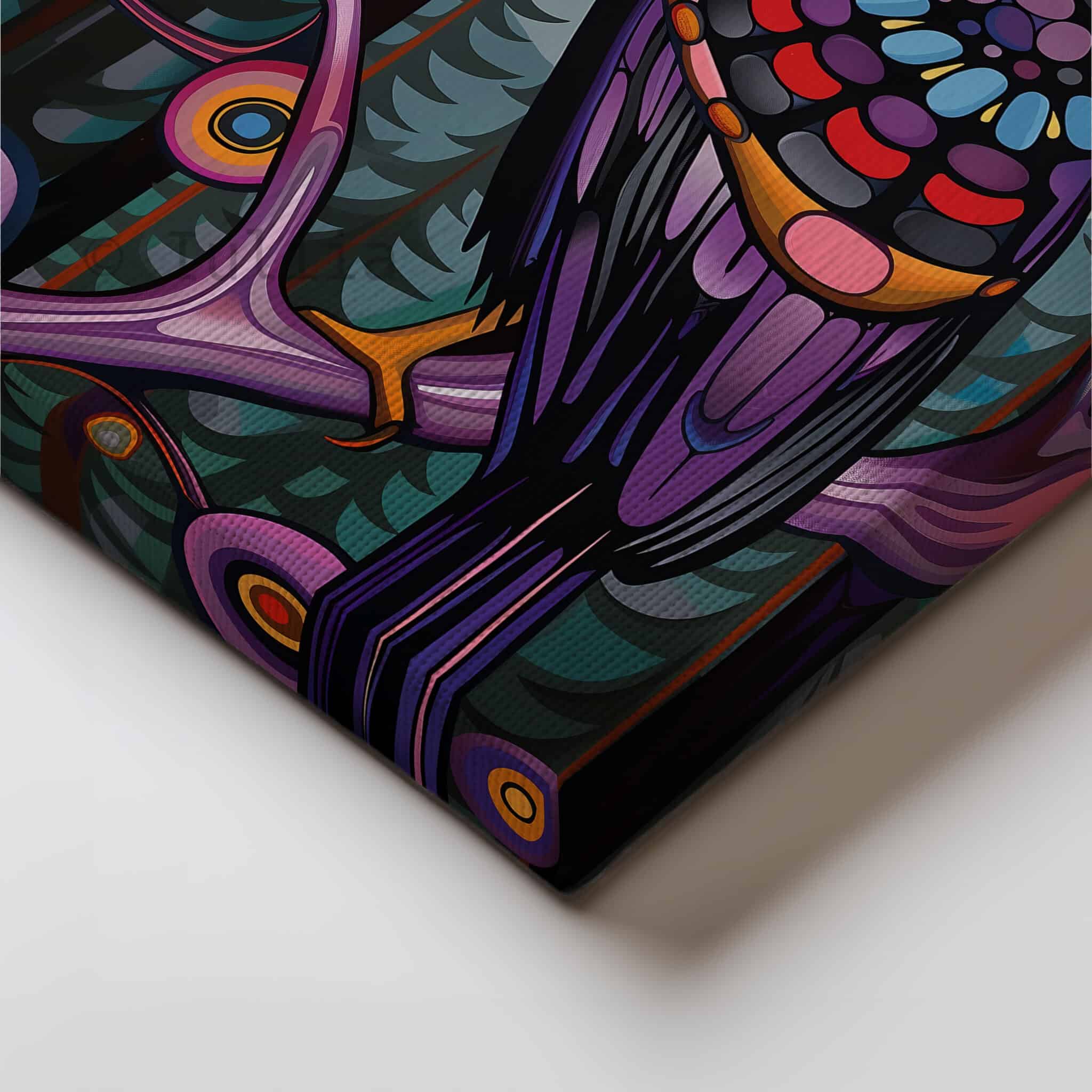 Raven Bird Wall Art, Canadian Forest Inspired Wildlife Portrait Artwork, Colorful Woodland Decor, Statement Piece for Nature Lovers - photo #1