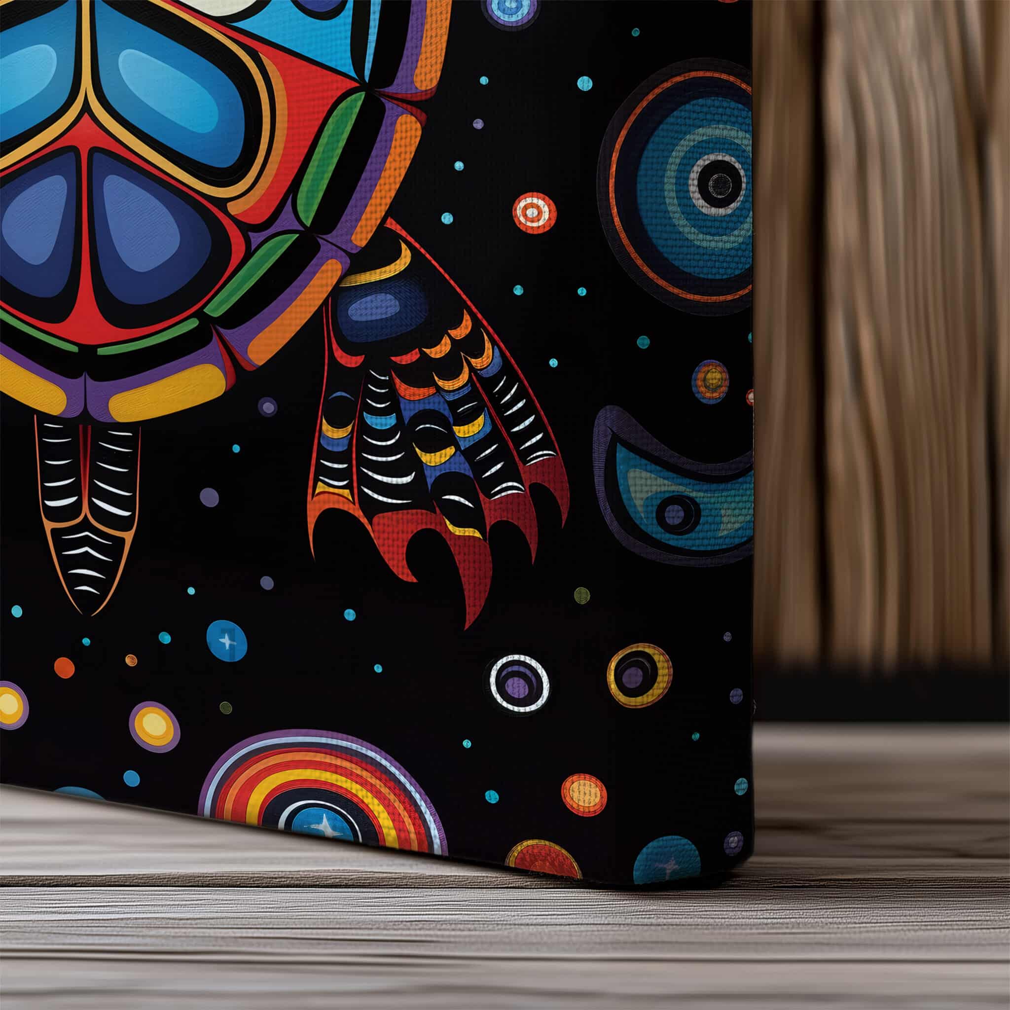 Coastal Turtle Decor, Sea Animal Art, Canadian Aboriginal Inspired Ocean Wildlife Canvas, Statement Wall Accent - photo #19