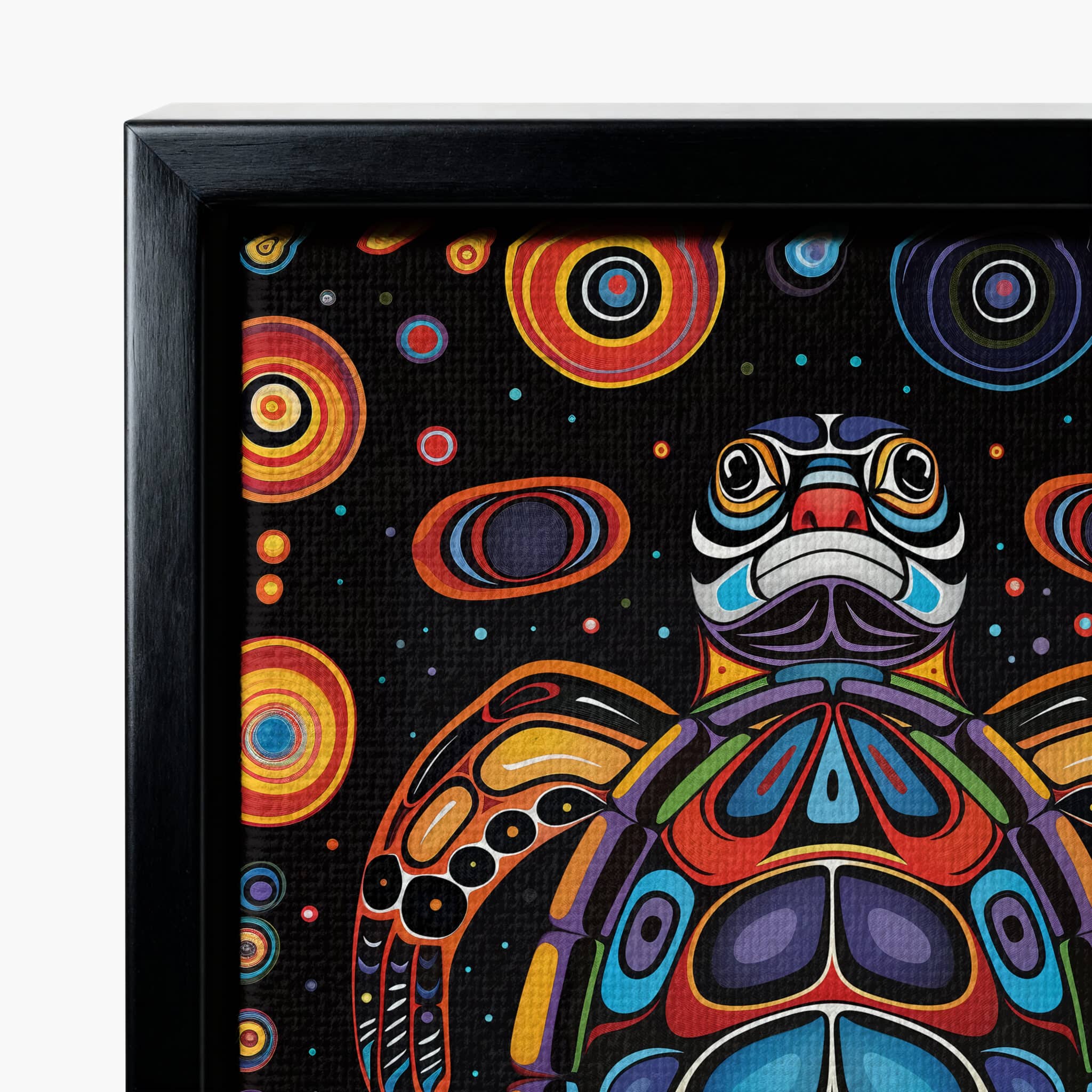 Coastal Turtle Decor, Sea Animal Art, Canadian Aboriginal Inspired Ocean Wildlife Canvas, Statement Wall Accent - photo #6