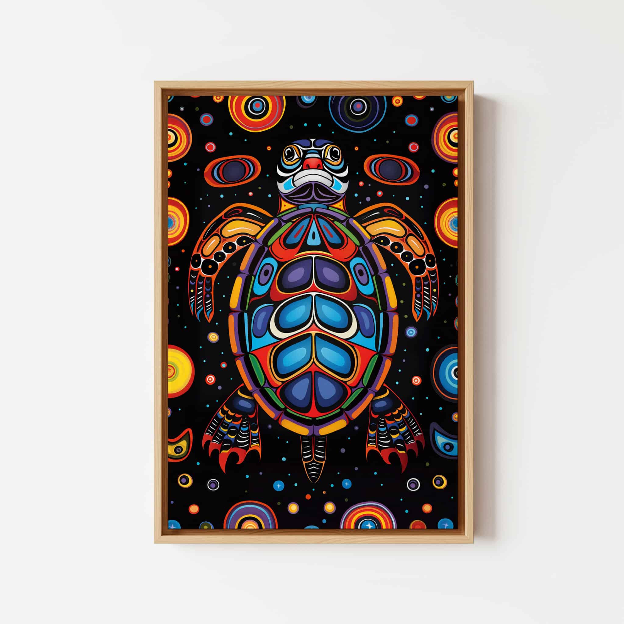 Coastal Turtle Decor, Sea Animal Art, Canadian Aboriginal Inspired Ocean Wildlife Canvas, Statement Wall Accent - photo #11