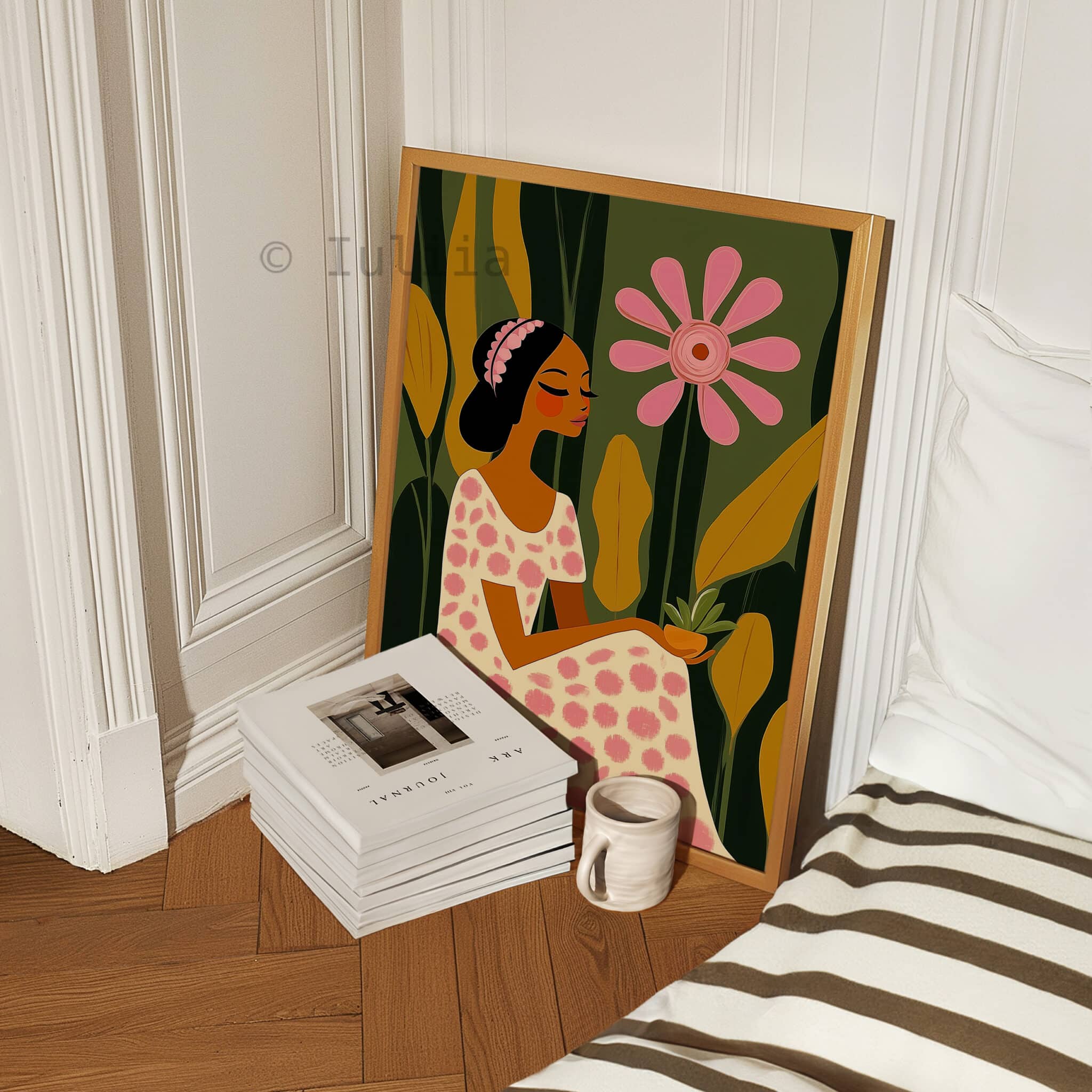 Garden Muse Print, Floral Portrait Art, Botanical Woman Decor for Bedroom and Feminine Interior - photo #4