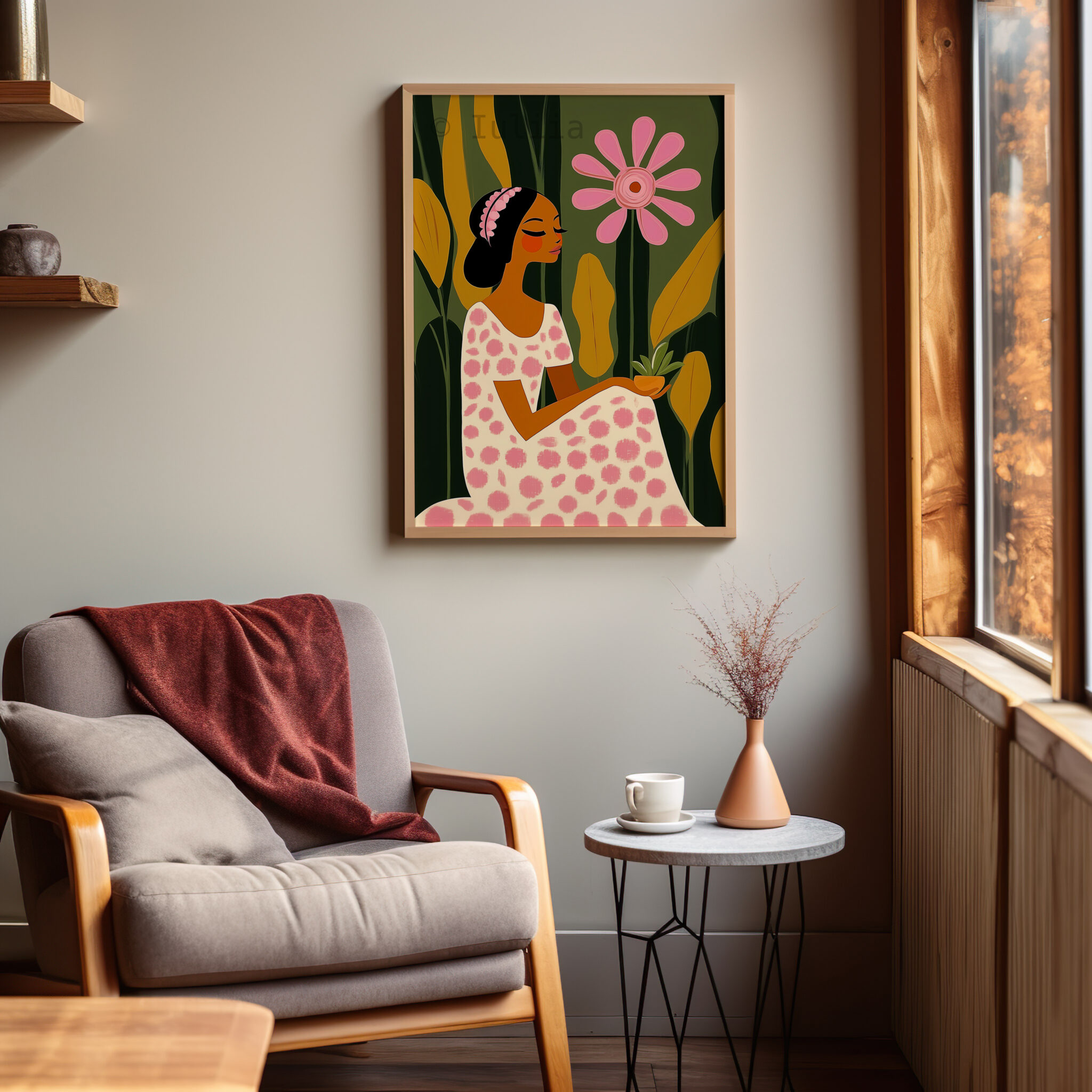 Garden Muse Print, Floral Portrait Art, Botanical Woman Decor for Bedroom and Feminine Interior - photo #6