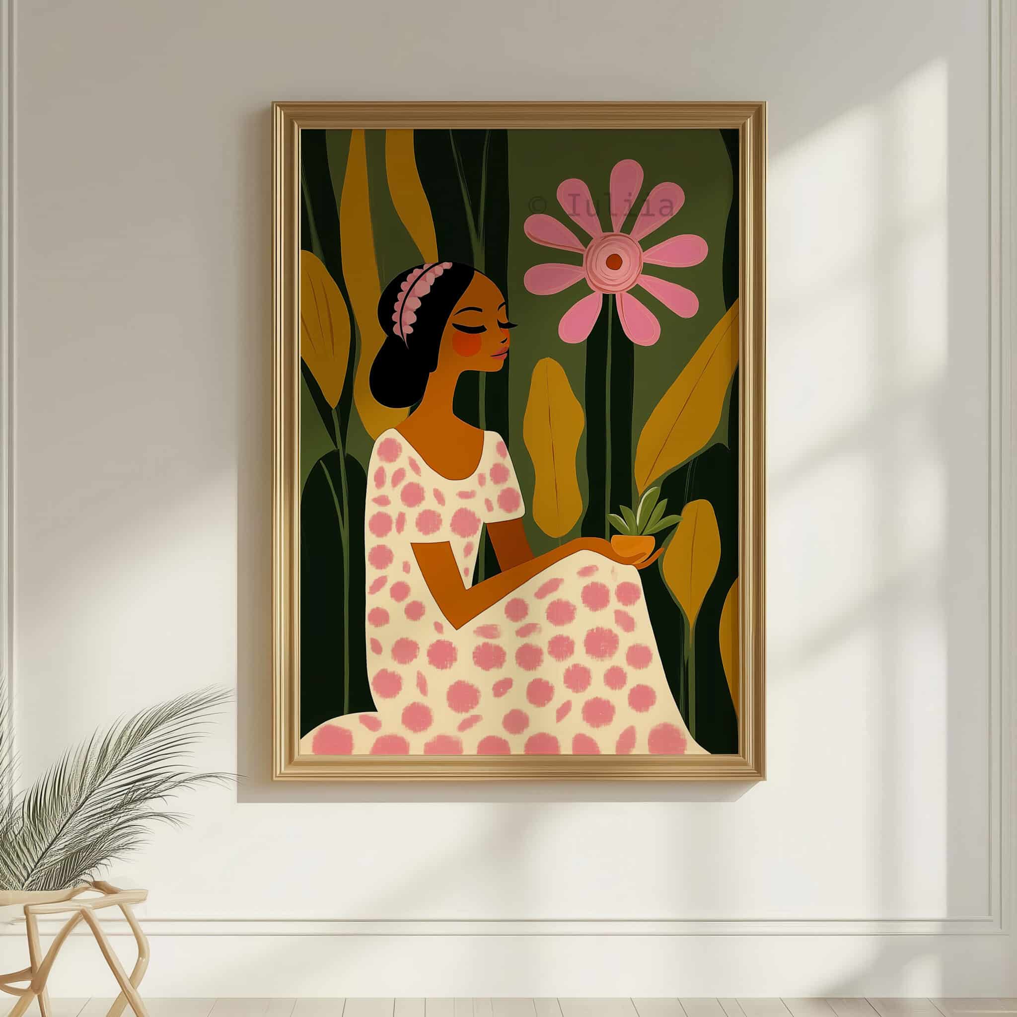 Garden Muse Print, Floral Portrait Art, Botanical Woman Decor for Bedroom and Feminine Interior - photo #7