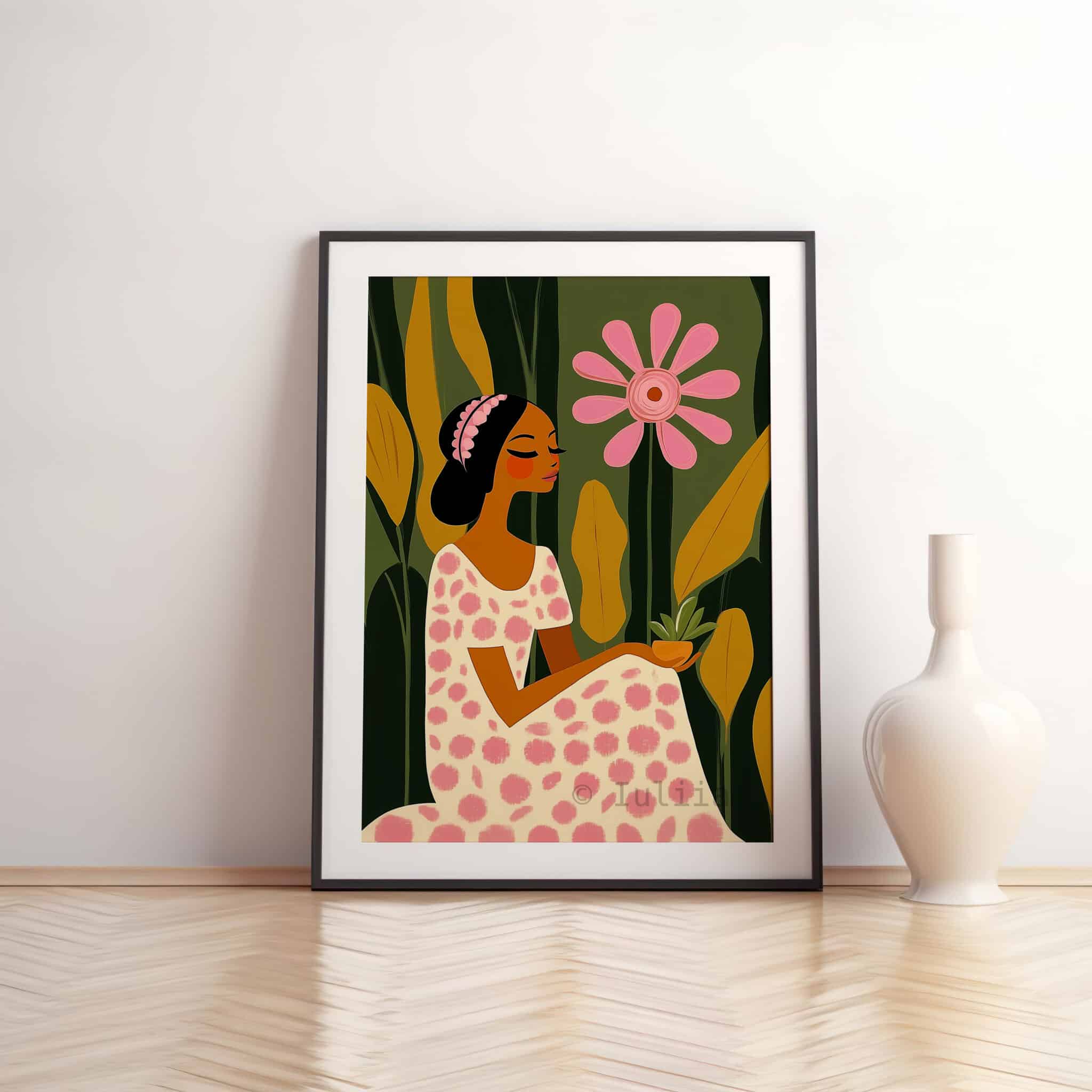 Garden Muse Print, Floral Portrait Art, Botanical Woman Decor for Bedroom and Feminine Interior - photo #10