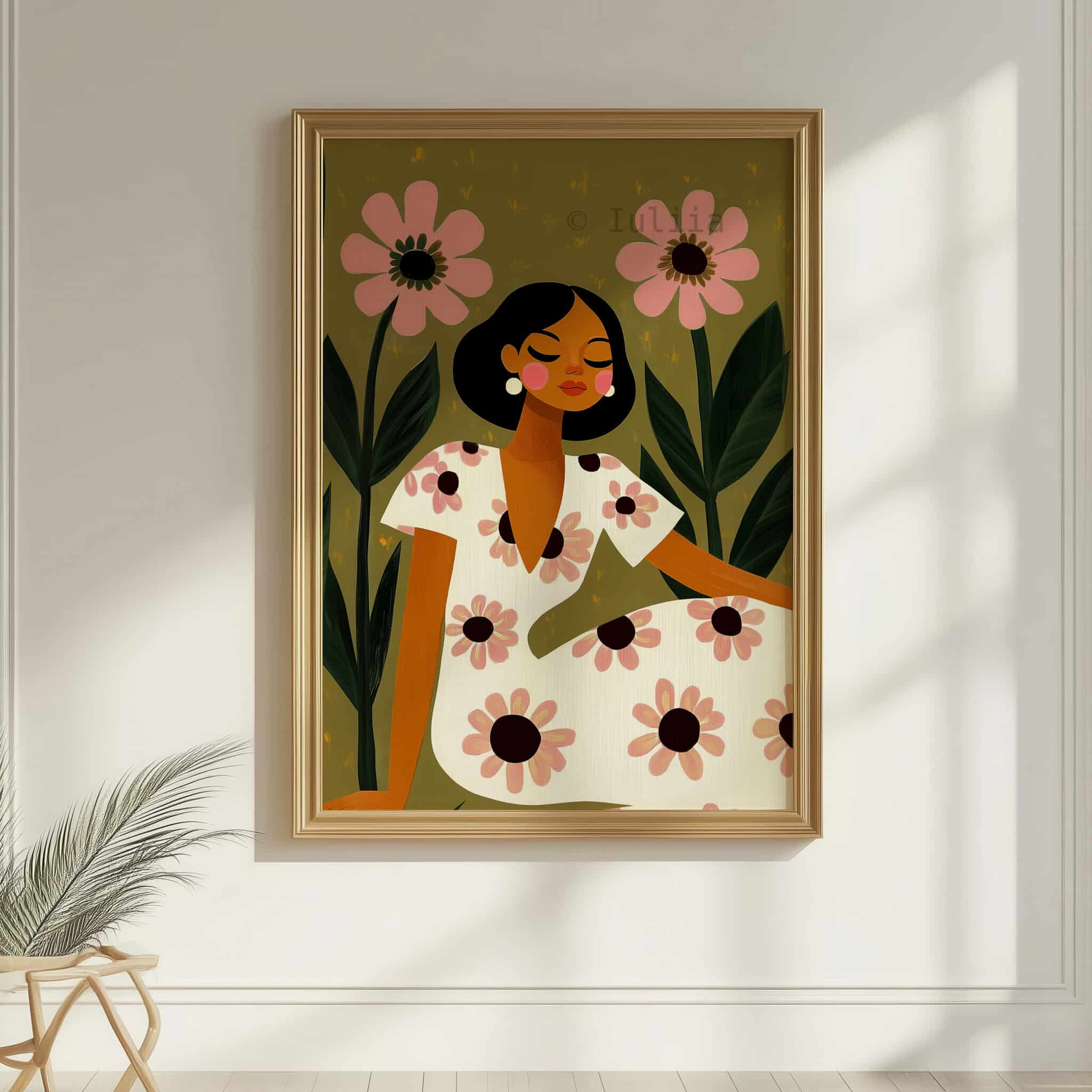 Woman Among Pink Flowers Print, Floral Girl Art, Botanical Wall Decor for Bedroom, Gallery Wall and Feminine Home - photo #7