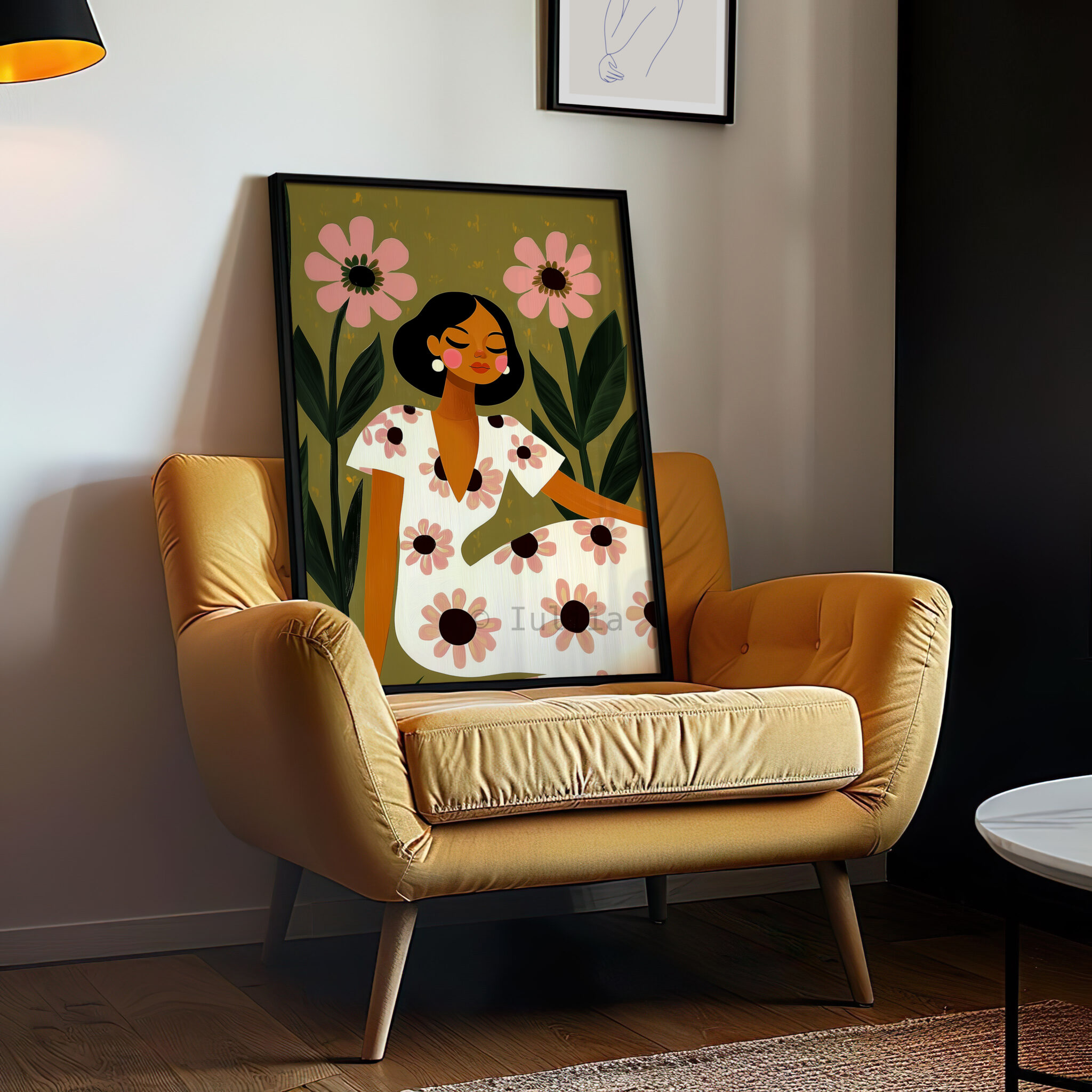 Woman Among Pink Flowers Print, Floral Girl Art, Botanical Wall Decor for Bedroom, Gallery Wall and Feminine Home - photo #11