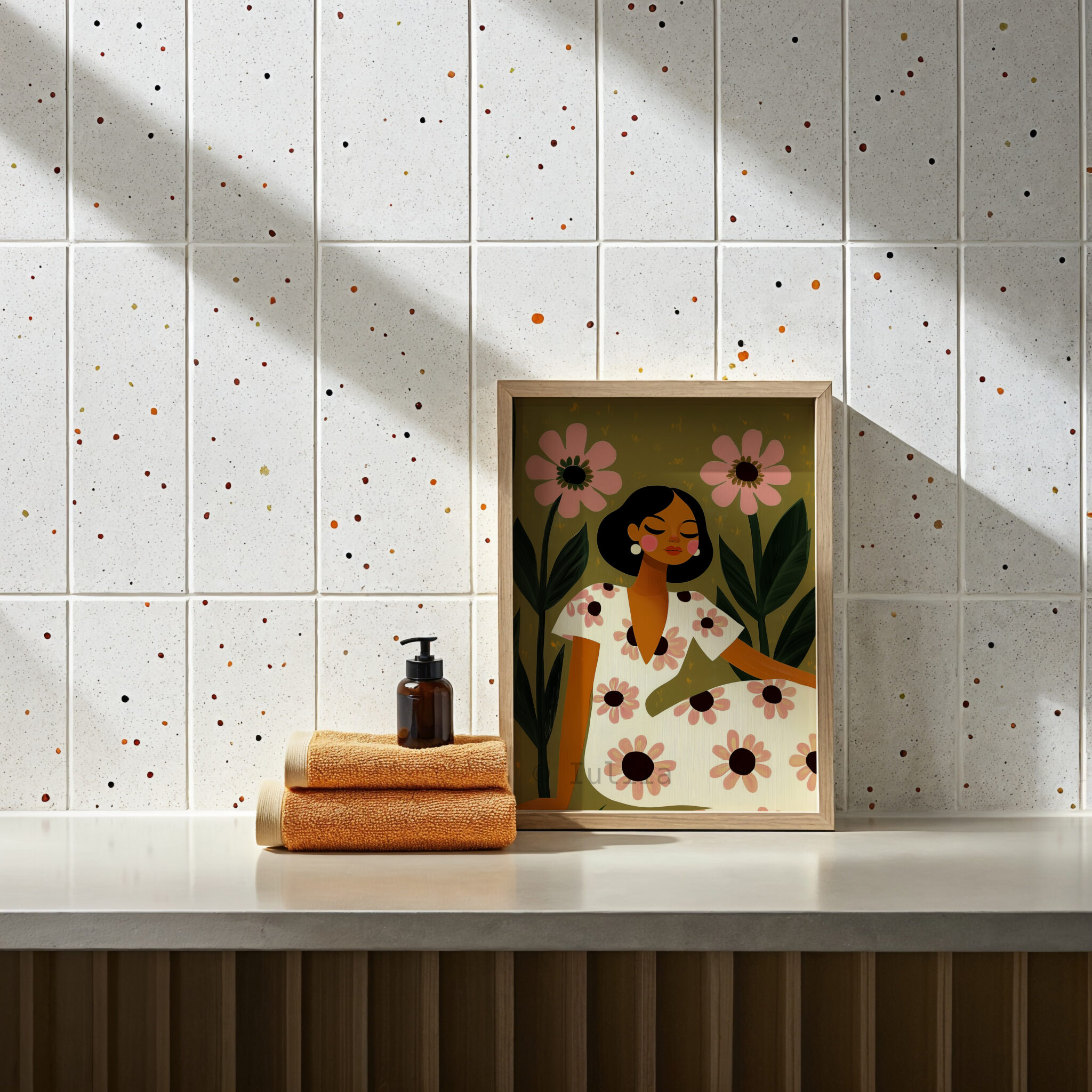 Woman Among Pink Flowers Print, Floral Girl Art, Botanical Wall Decor for Bedroom, Gallery Wall and Feminine Home - photo #12
