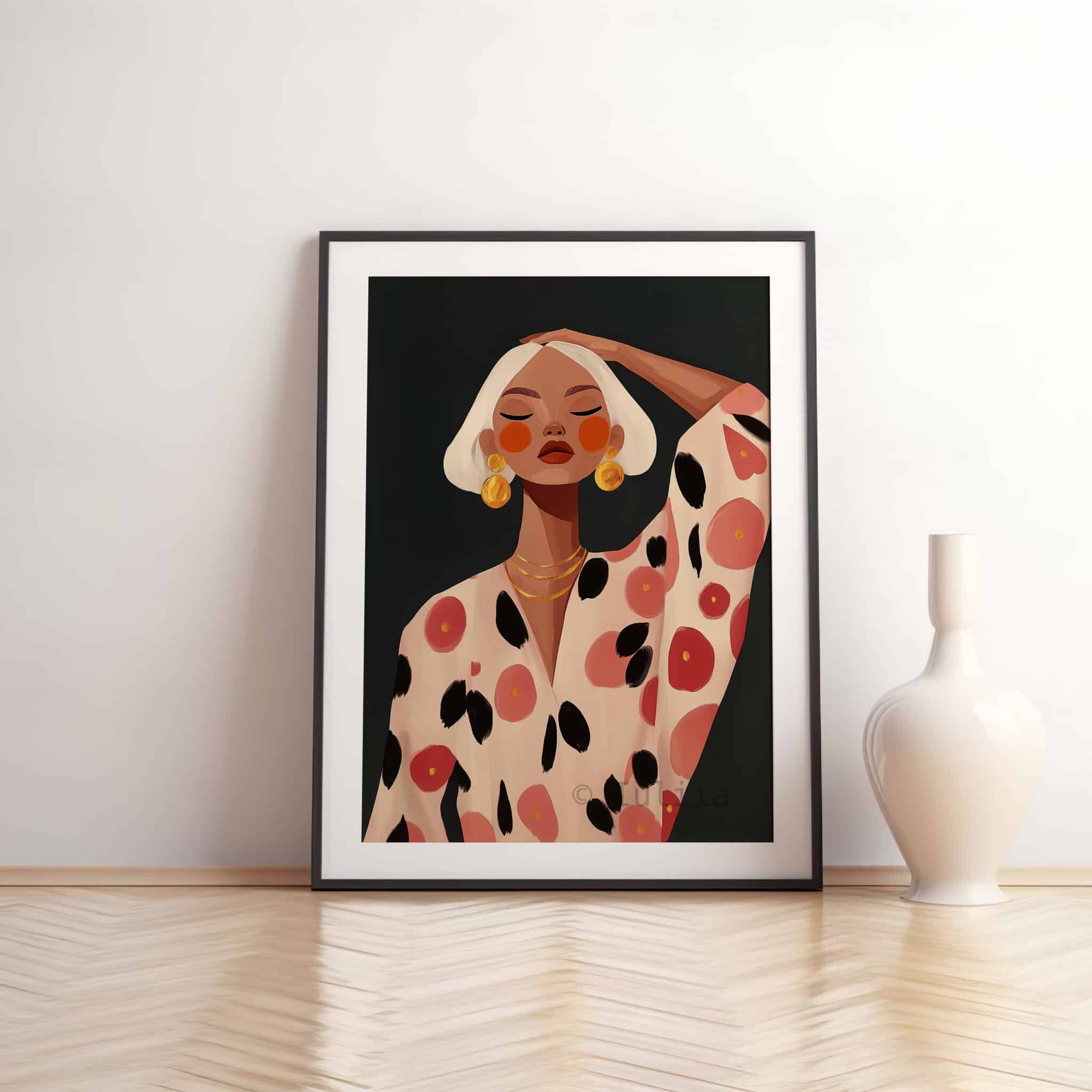Female Figure Art, Modern Woman Portrait Print, Dark Elegant Figurative Illustration, Contemporary Bedroom Wall Decor - photo #10