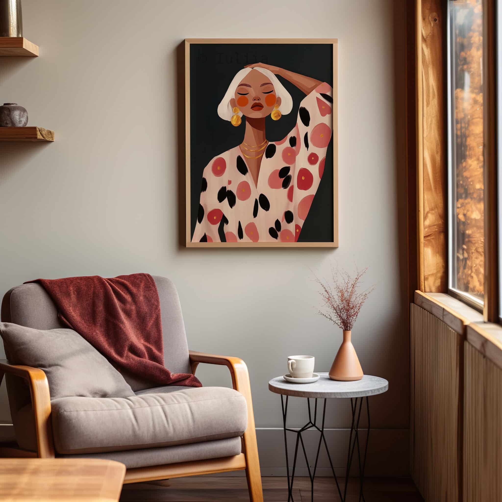 Female Figure Art, Modern Woman Portrait Print, Dark Elegant Figurative Illustration, Contemporary Bedroom Wall Decor - photo #6