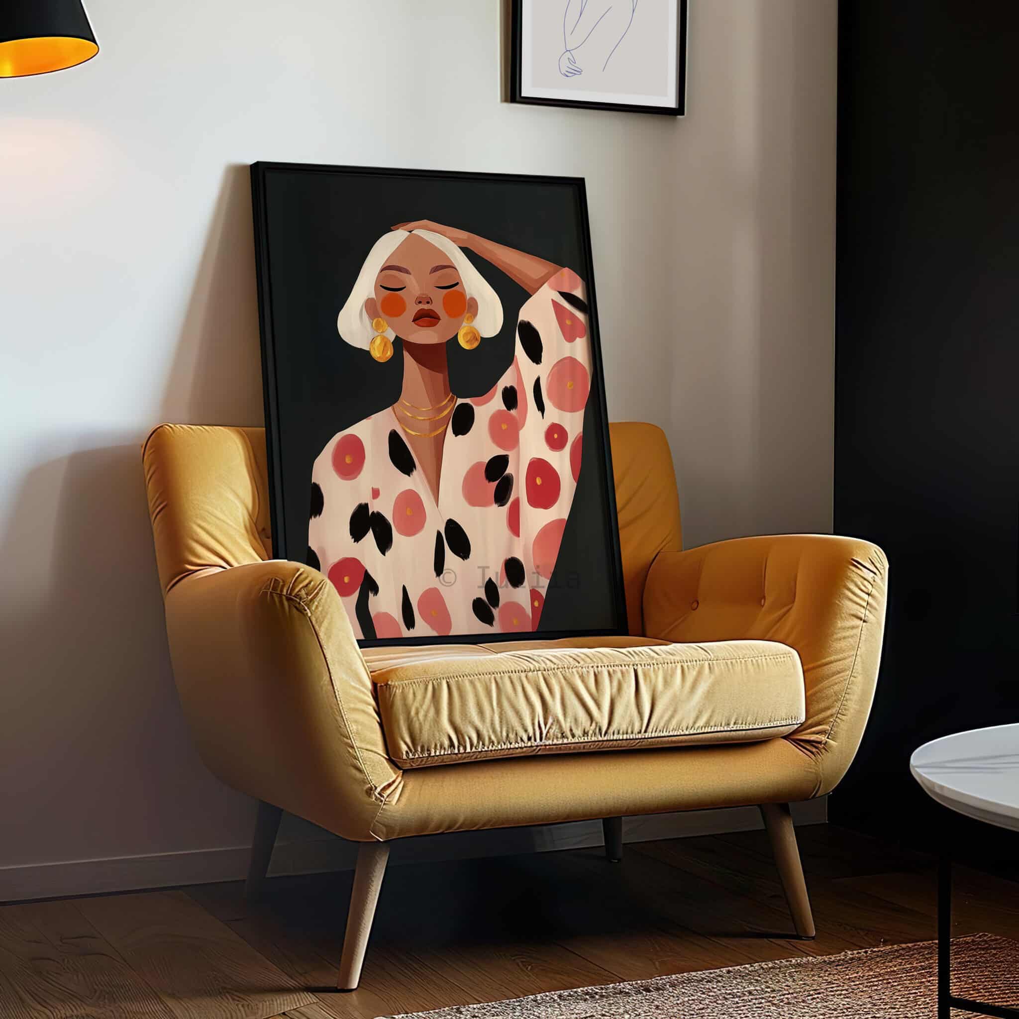 Female Figure Art, Modern Woman Portrait Print, Dark Elegant Figurative Illustration, Contemporary Bedroom Wall Decor - photo #11