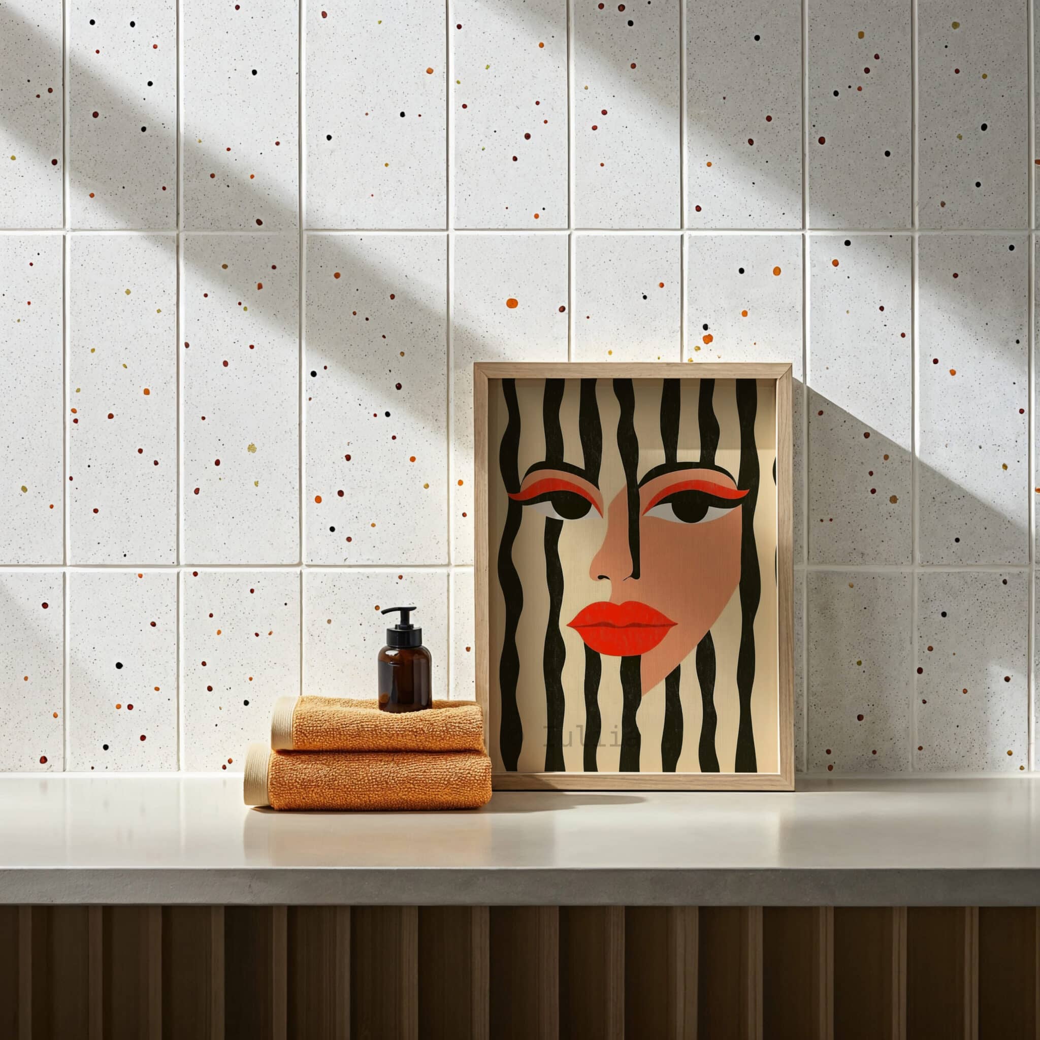 Graphic Face Art Print, Modern Abstract Woman Portrait, Black White Striped Wall Decor, Bold Contemporary Artwork - photo #12