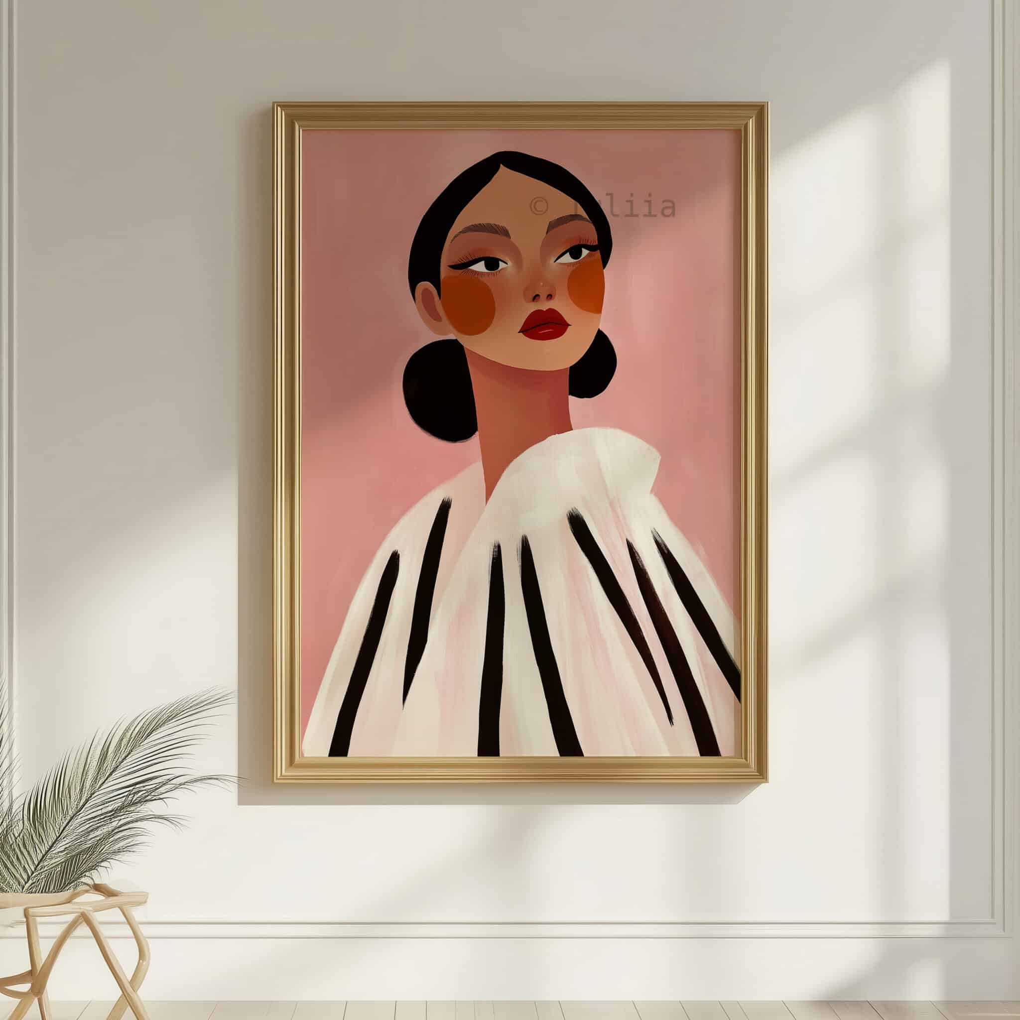 Elegant Woman Print, Minimalist Female Portrait Artwork, Blush Pink Wall Art, Contemporary Feminine Decor for Bedroom or Living Room - photo #7