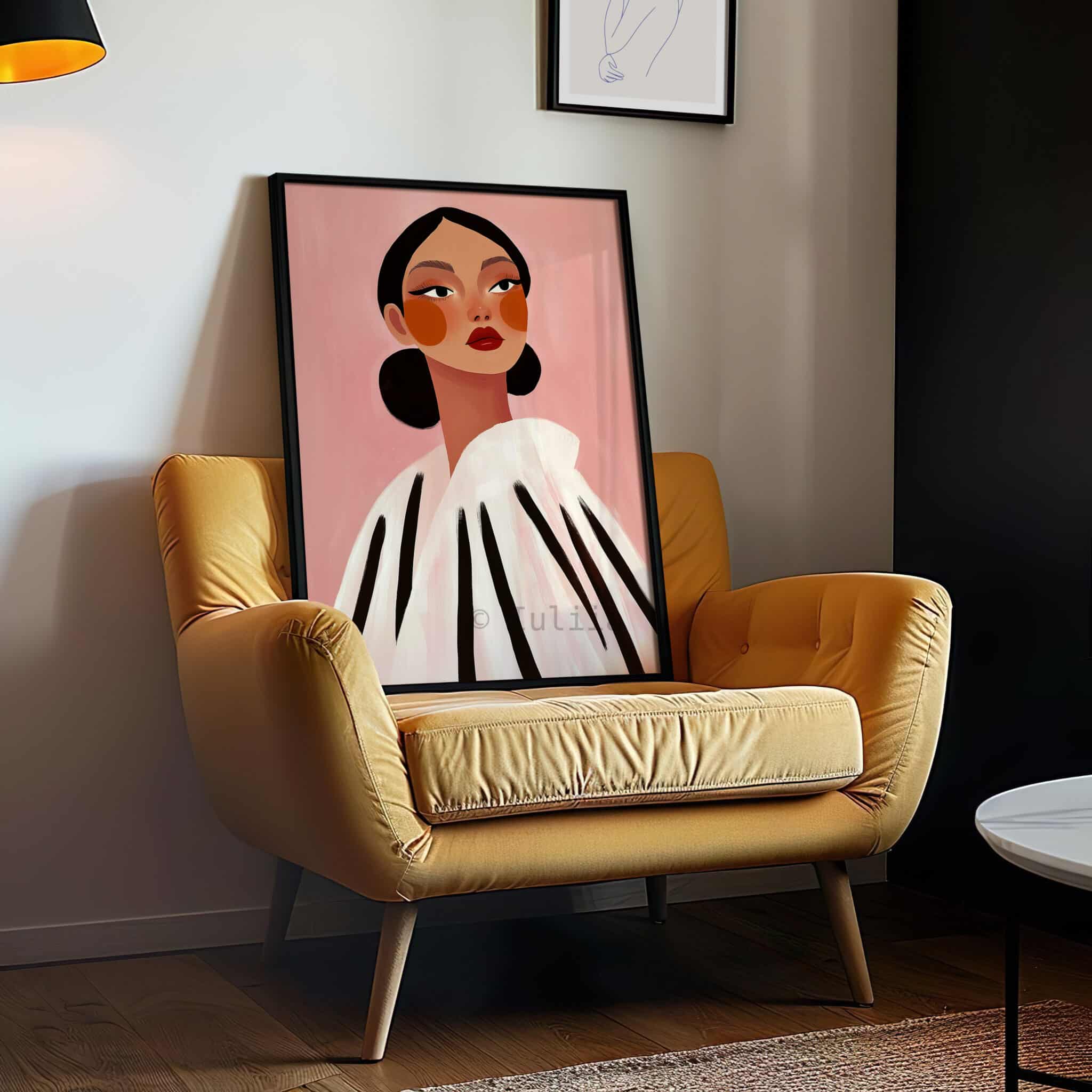 Elegant Woman Print, Minimalist Female Portrait Artwork, Blush Pink Wall Art, Contemporary Feminine Decor for Bedroom or Living Room - photo #11