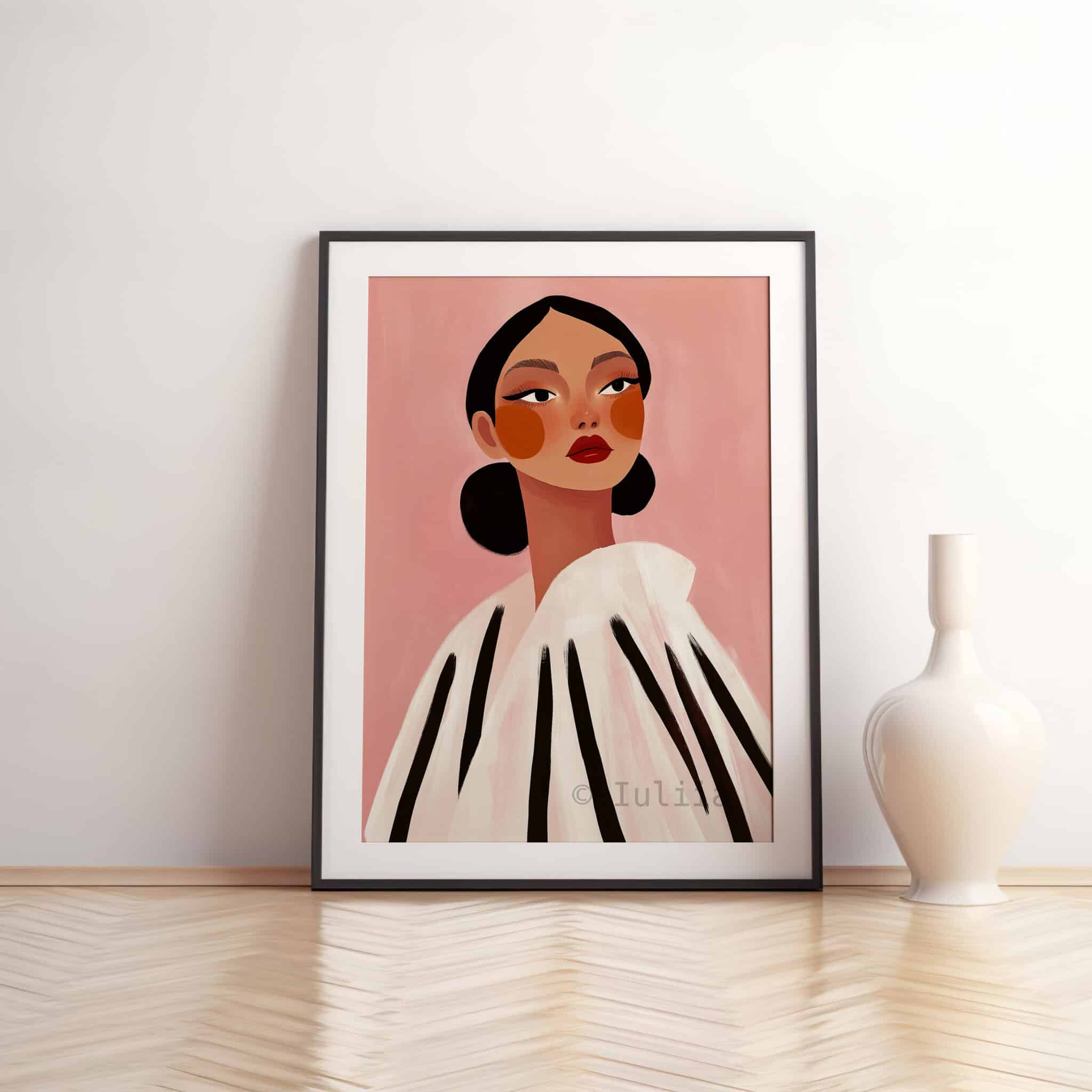Elegant Woman Print, Minimalist Female Portrait Artwork, Blush Pink Wall Art, Contemporary Feminine Decor for Bedroom or Living Room - photo #10