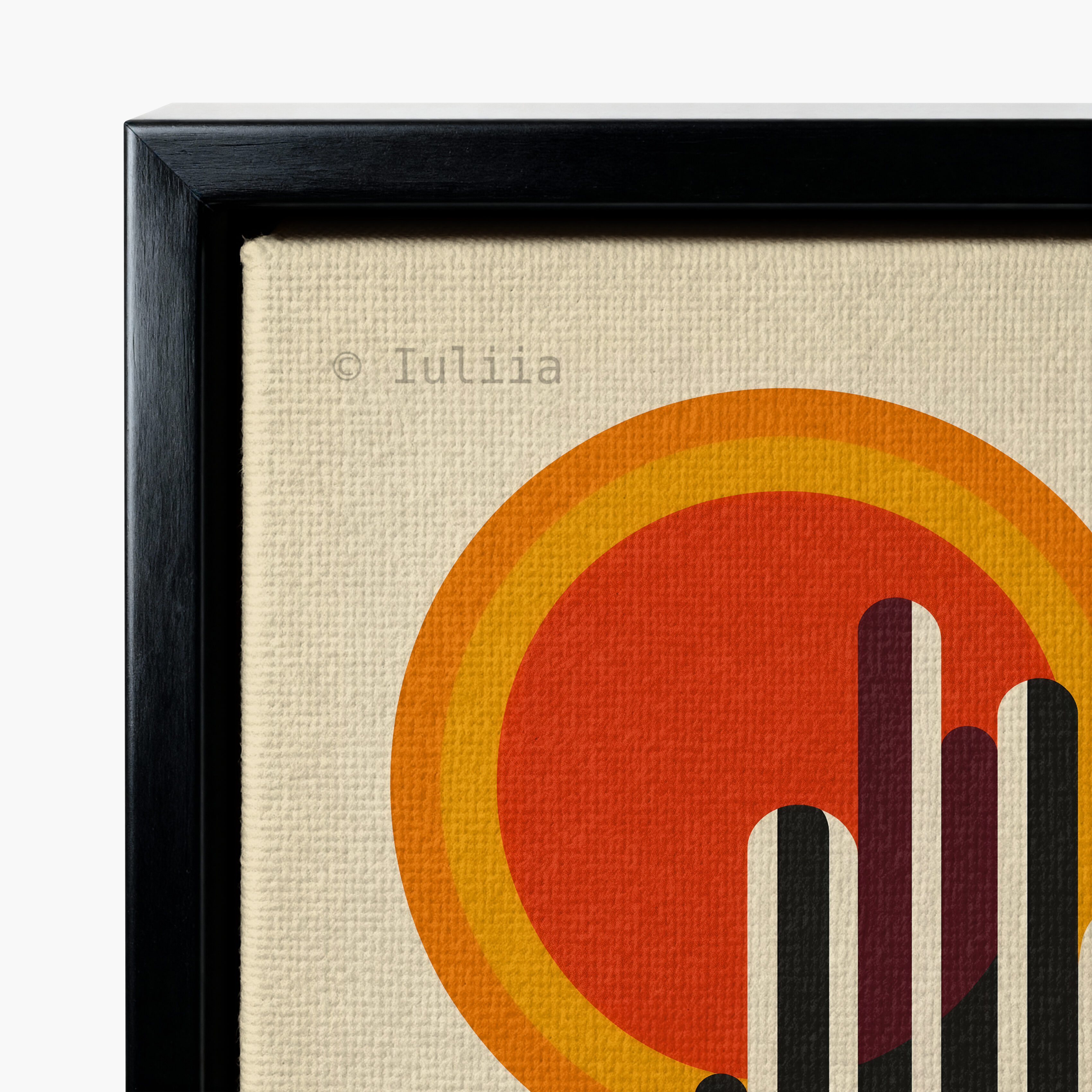 Architectural Wall Art, Bauhaus Skyline Canvas, Modernist Sun Composition, Geometric Cityscape Decor, Loft Statement Piece - photo #6