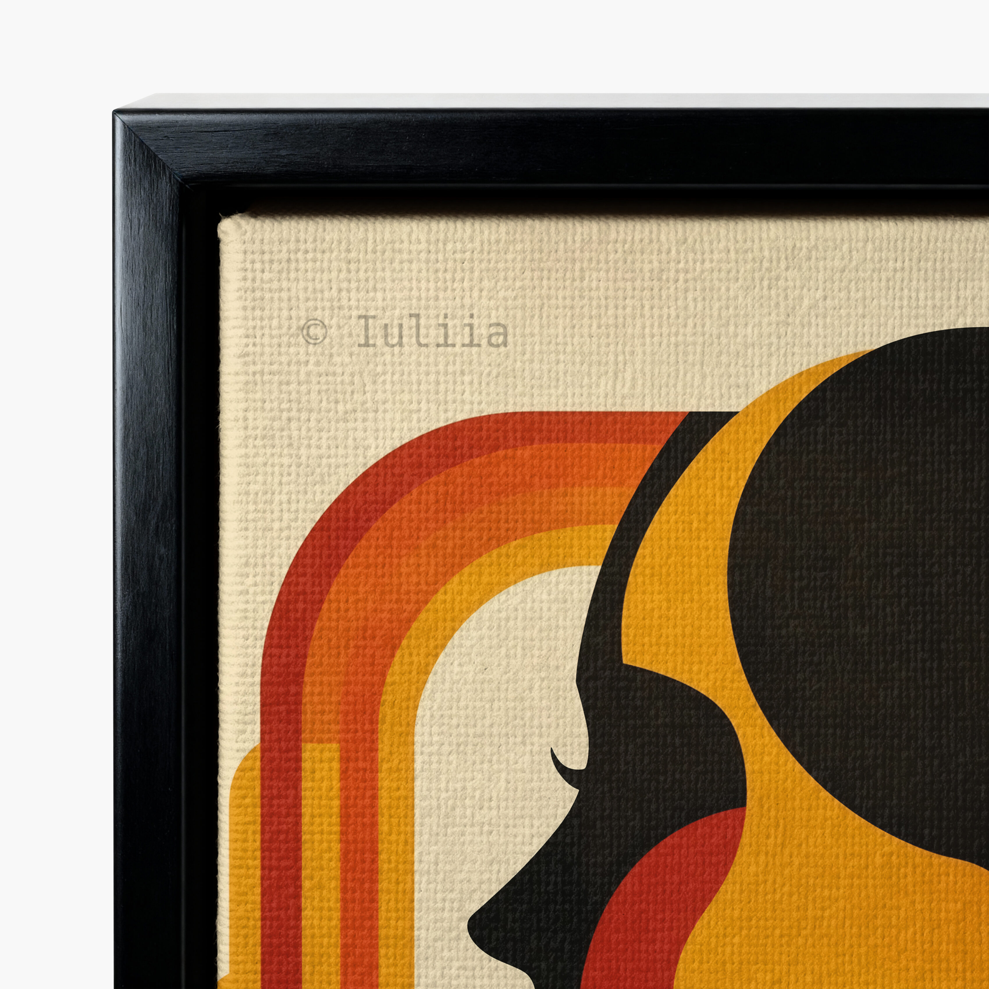 Designer Portrait Canvas, Bauhaus Female Profile, Retro Modernist Illustration, Geometric Character Artwork, Statement Decor - photo #6