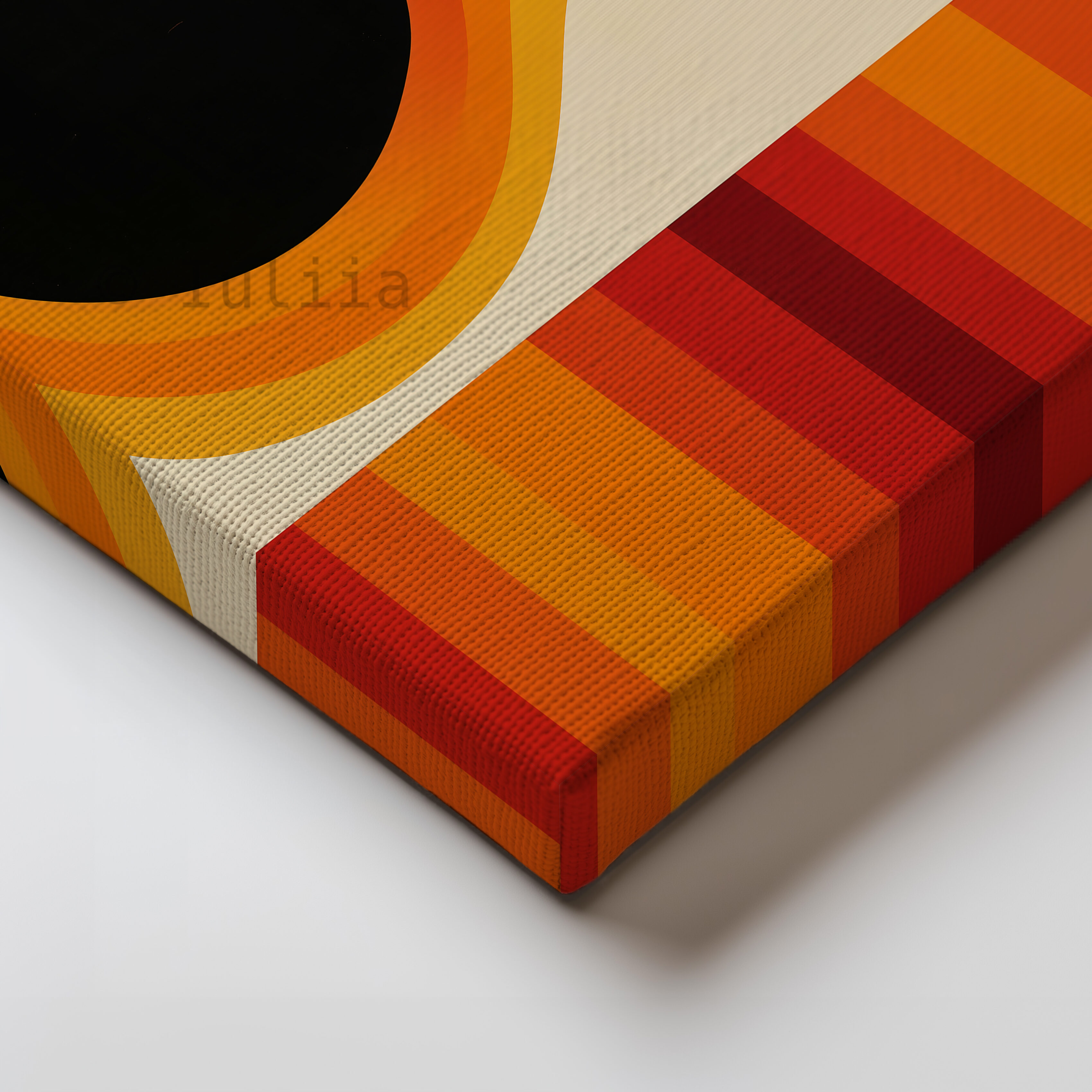 Retro Minimal Canvas, Sunset Wave Print Composition, Bauhaus Color Rhythm Artwork, Modern Interior Accent, Mid Century Inspired Decor - photo #1