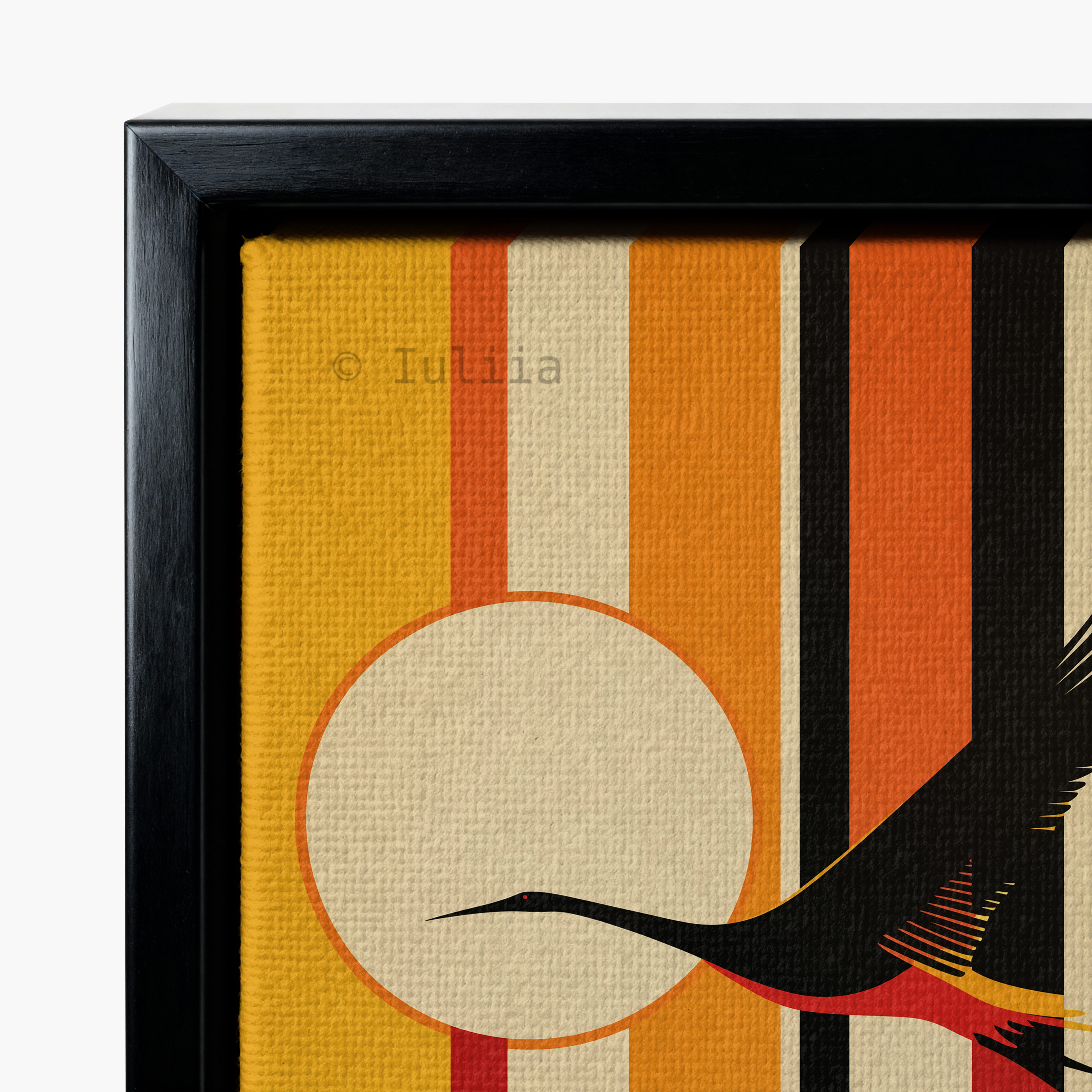 Freedom Flight Canvas, Flying Crane Silhouette Artwork, Retro Sunset Geometry Print, Modern Nature Decor, Statement Wall Accent - photo #6
