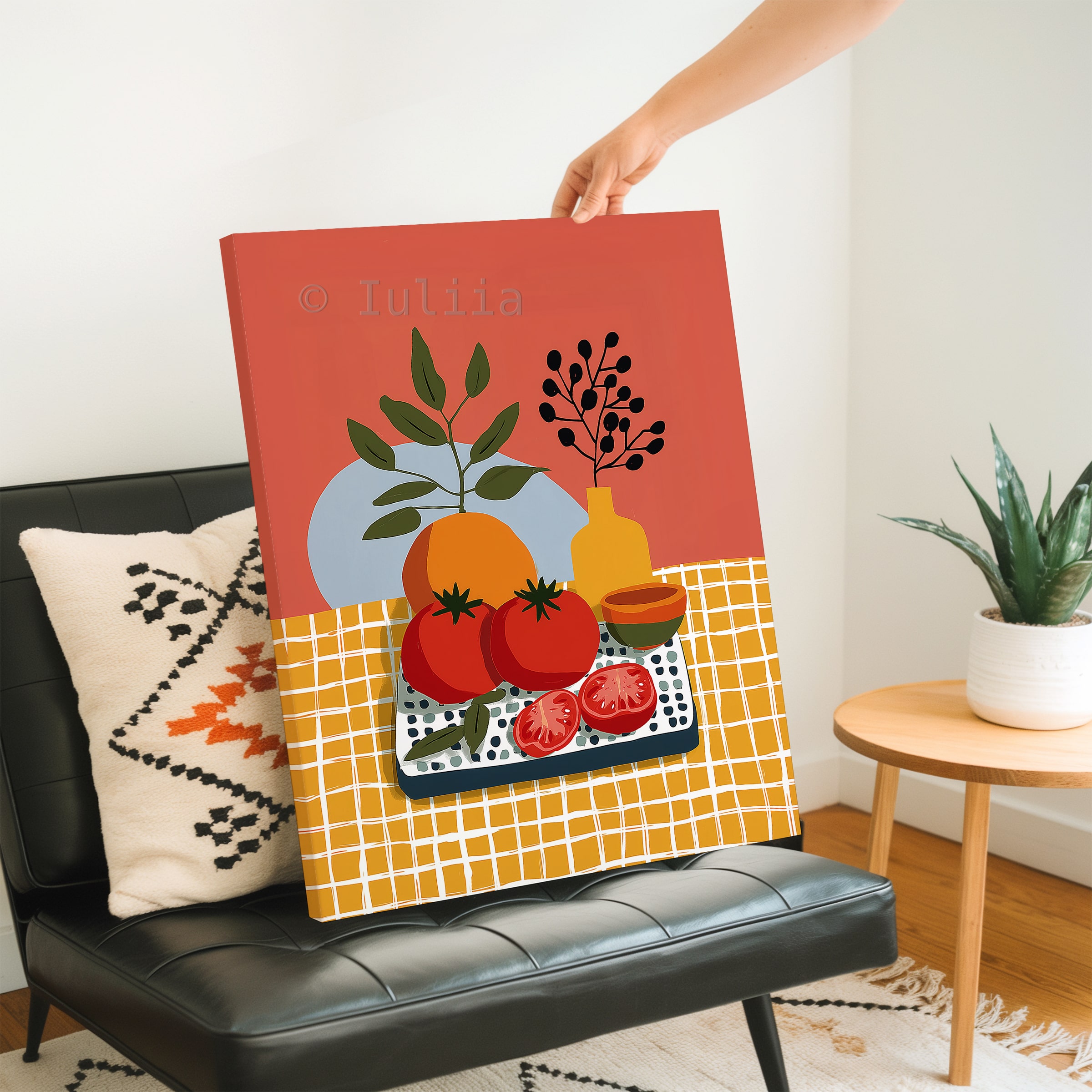 Market Fresh Produce Art Canvas, Tomato Still Life Print, Harvest Kitchen Decor, Colorful Botanical Illustration Artwork - photo #3