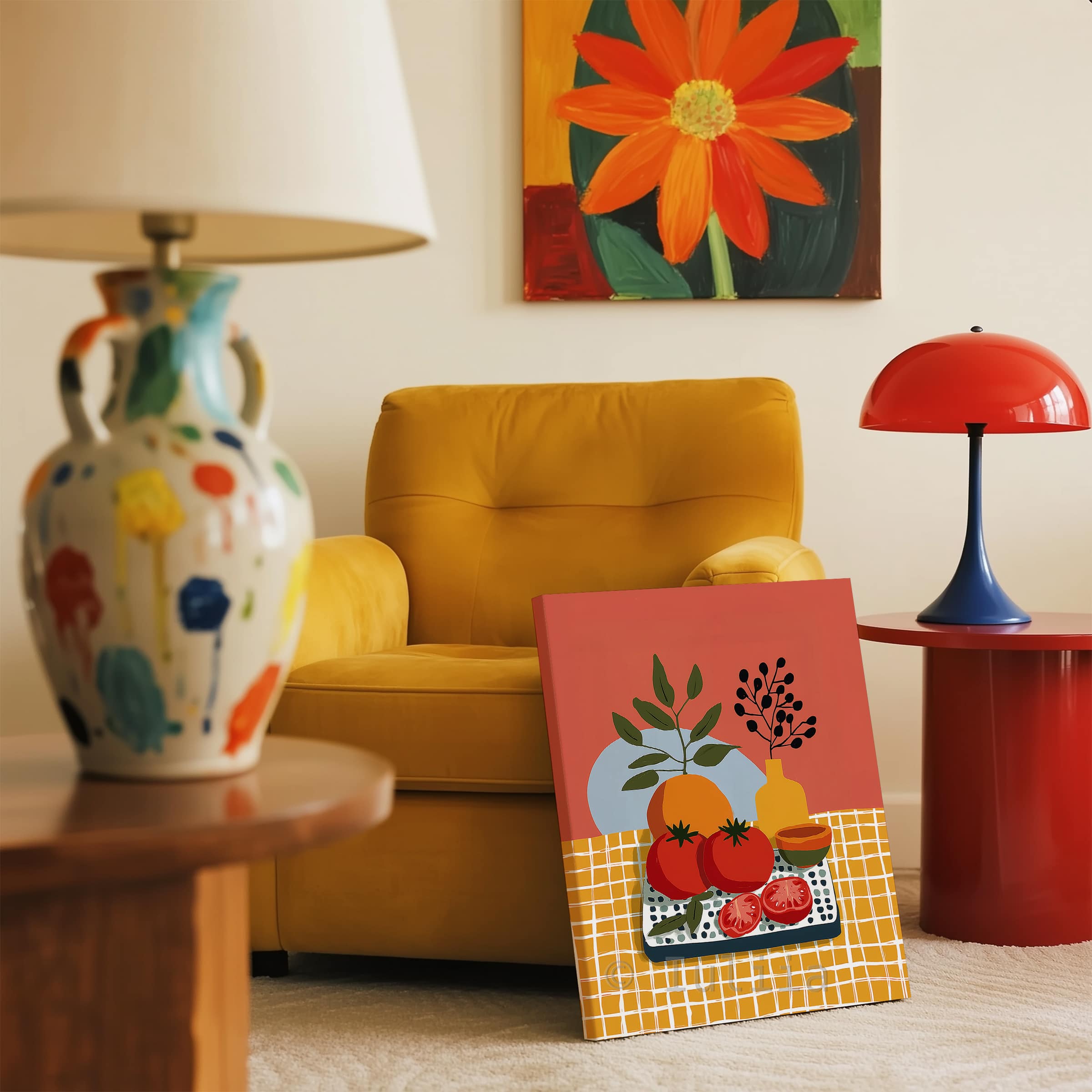 Market Fresh Produce Art Canvas, Tomato Still Life Print, Harvest Kitchen Decor, Colorful Botanical Illustration Artwork - photo #11