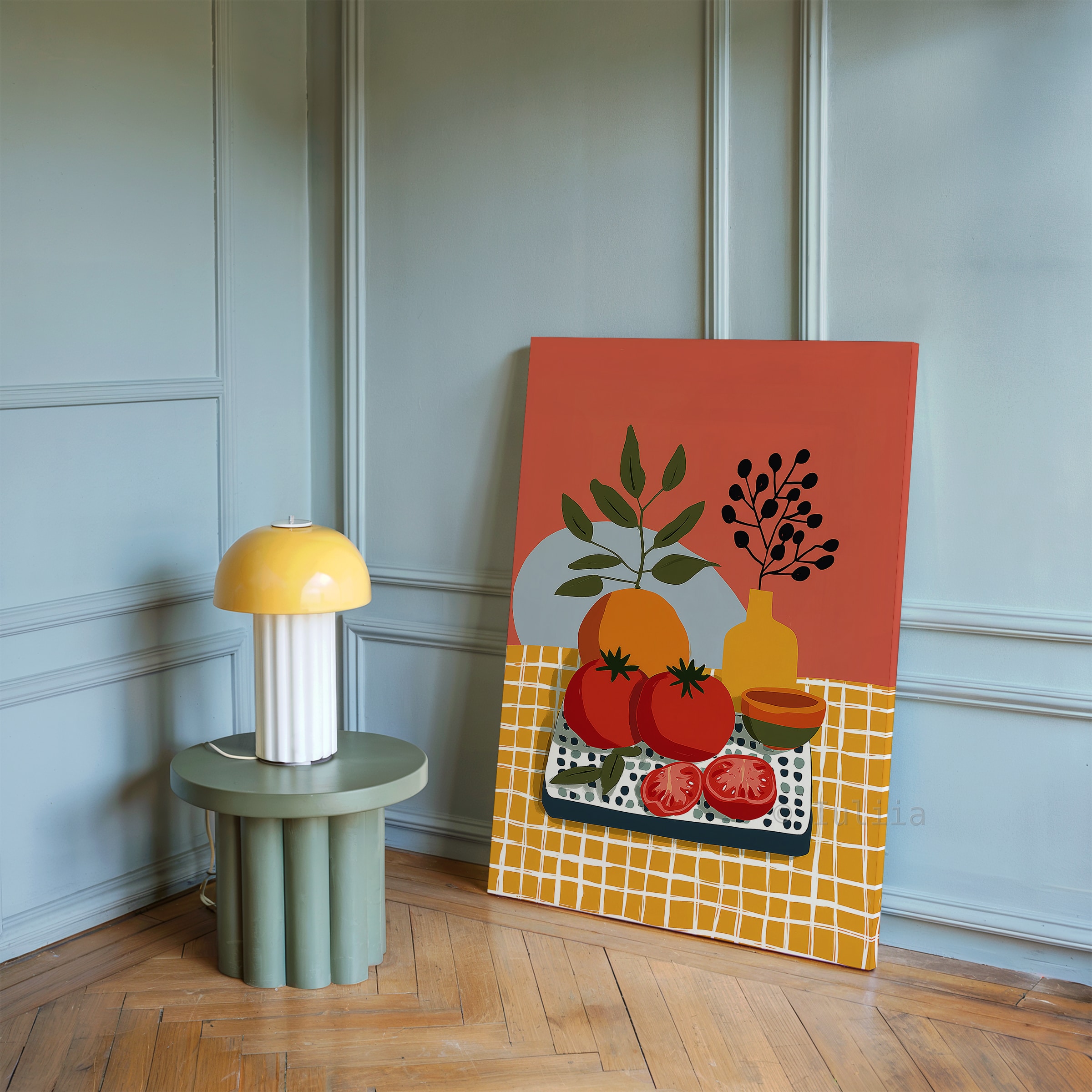 Market Fresh Produce Art Canvas, Tomato Still Life Print, Harvest Kitchen Decor, Colorful Botanical Illustration Artwork - photo #13