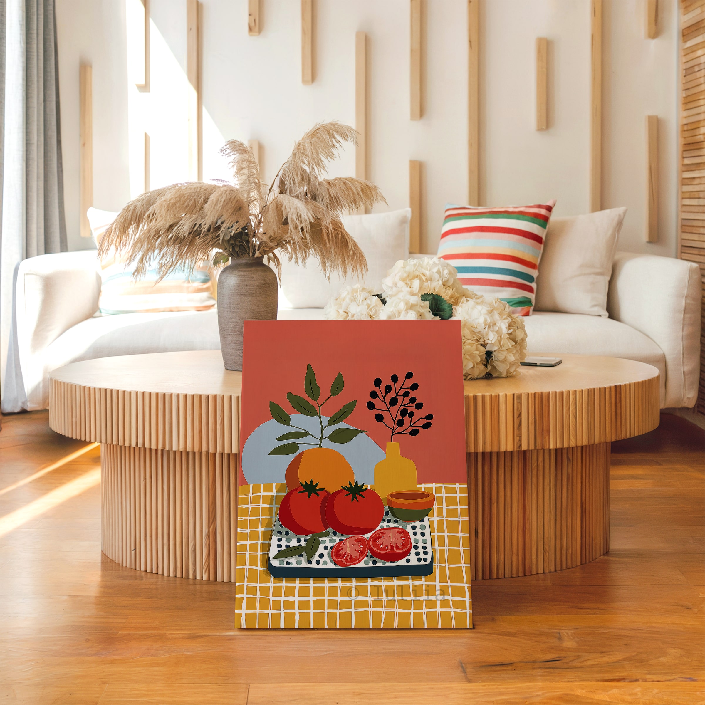 Market Fresh Produce Art Canvas, Tomato Still Life Print, Harvest Kitchen Decor, Colorful Botanical Illustration Artwork - photo #4